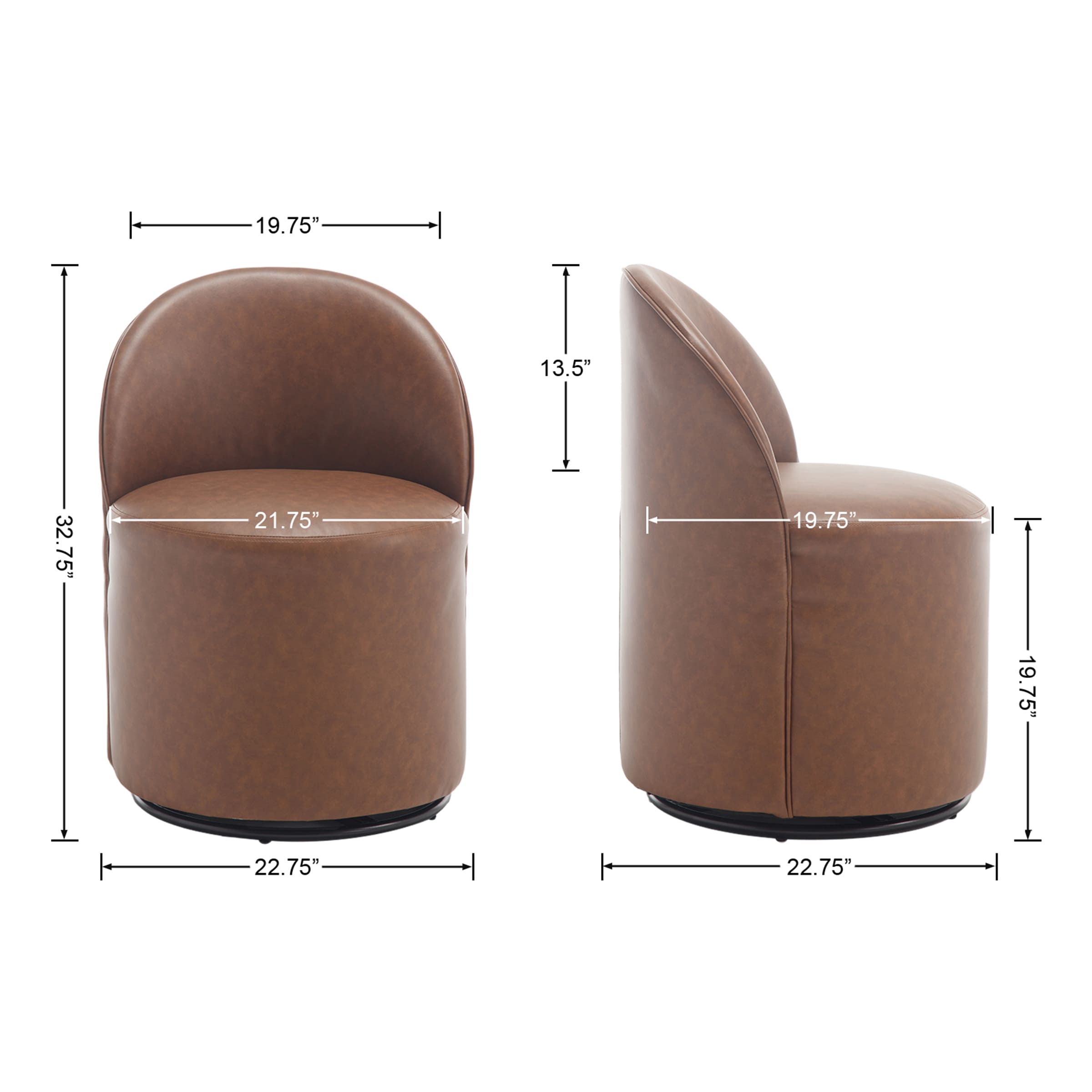 VESCASA Swivel Upholstered Barrel Dining Chair 1PCS - X299DC