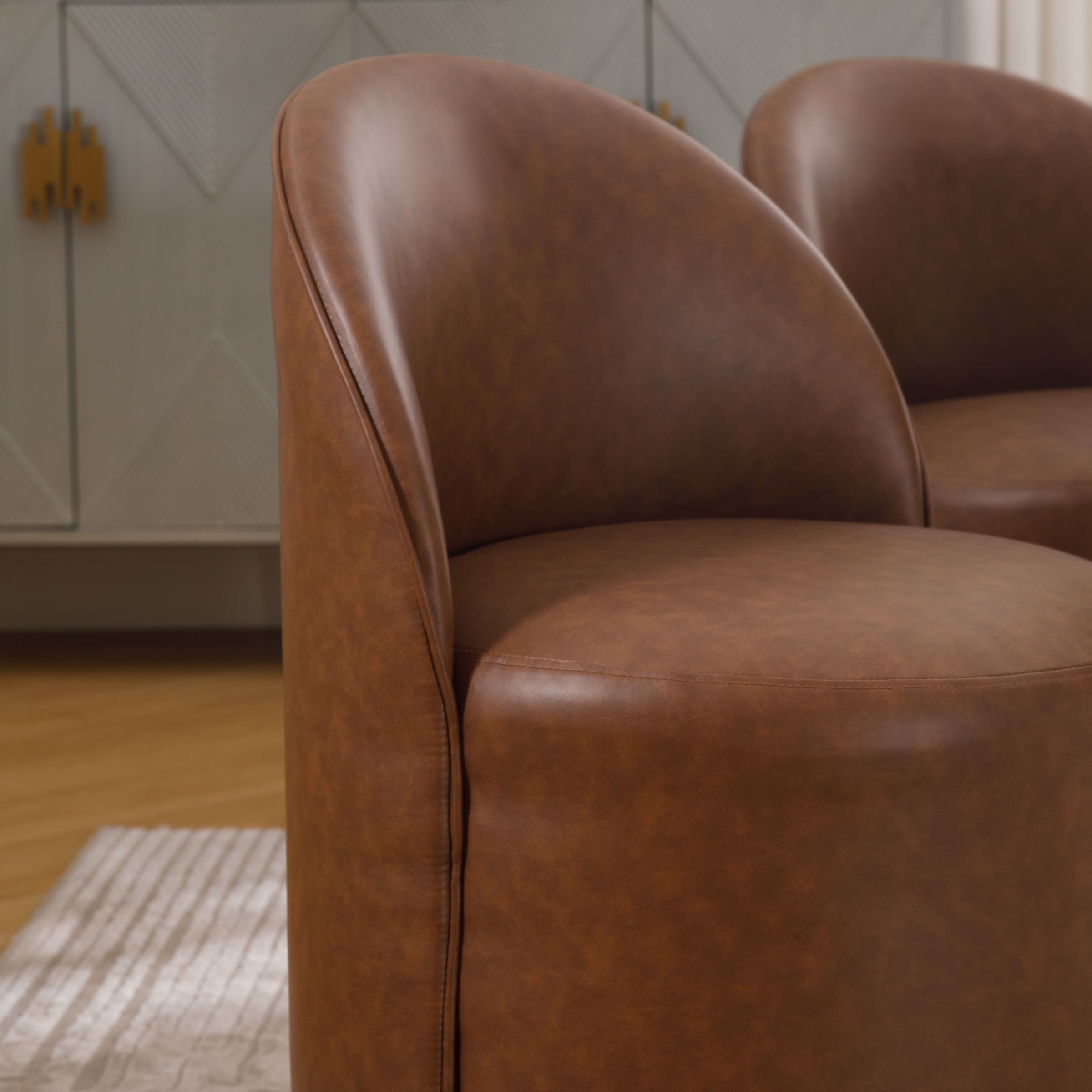 VESCASA Swivel Upholstered Barrel Dining Chair 1PCS - X299DC