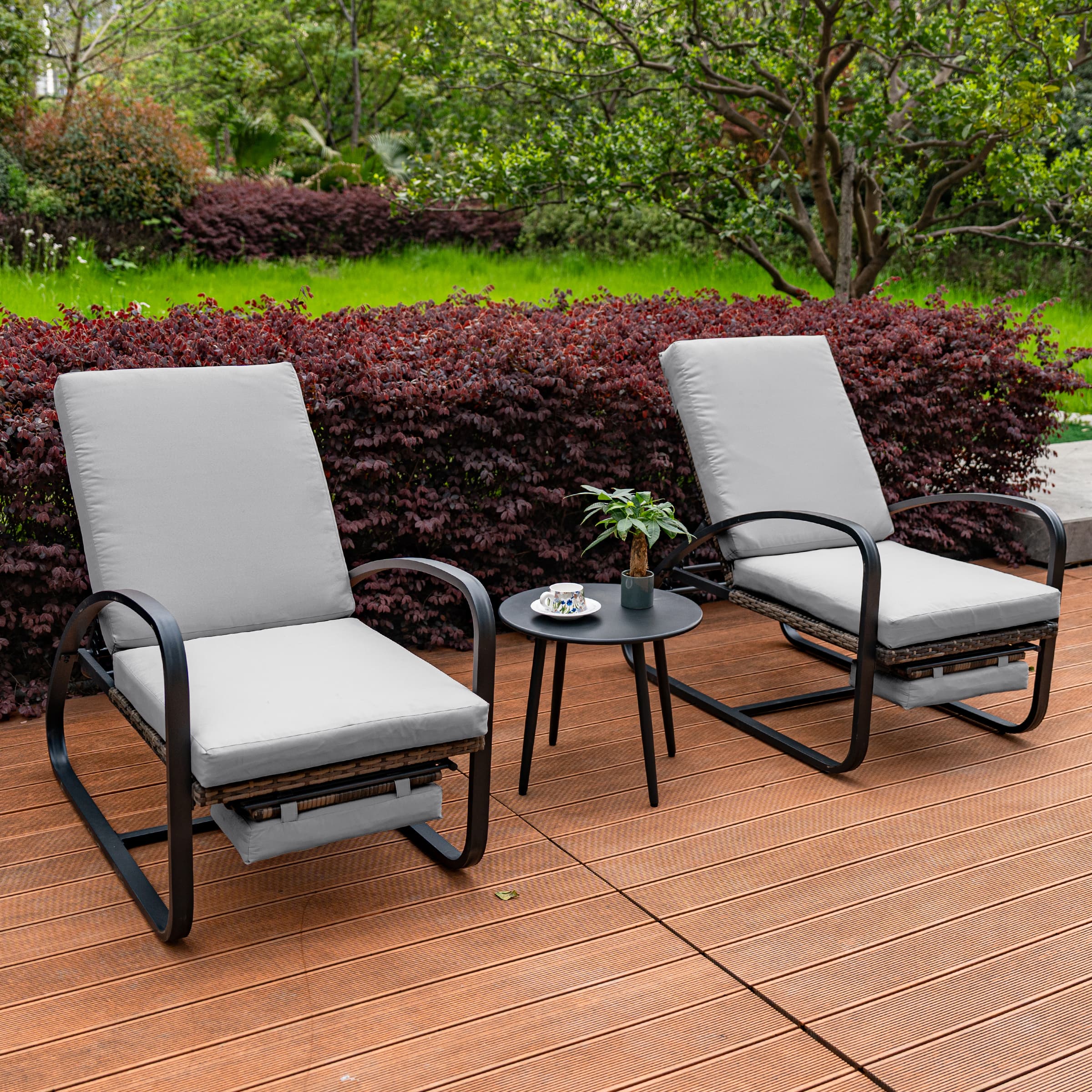 VESCASA 3 Piece Patio Set with Chaise Lounge Chairs and Table - 20701SE