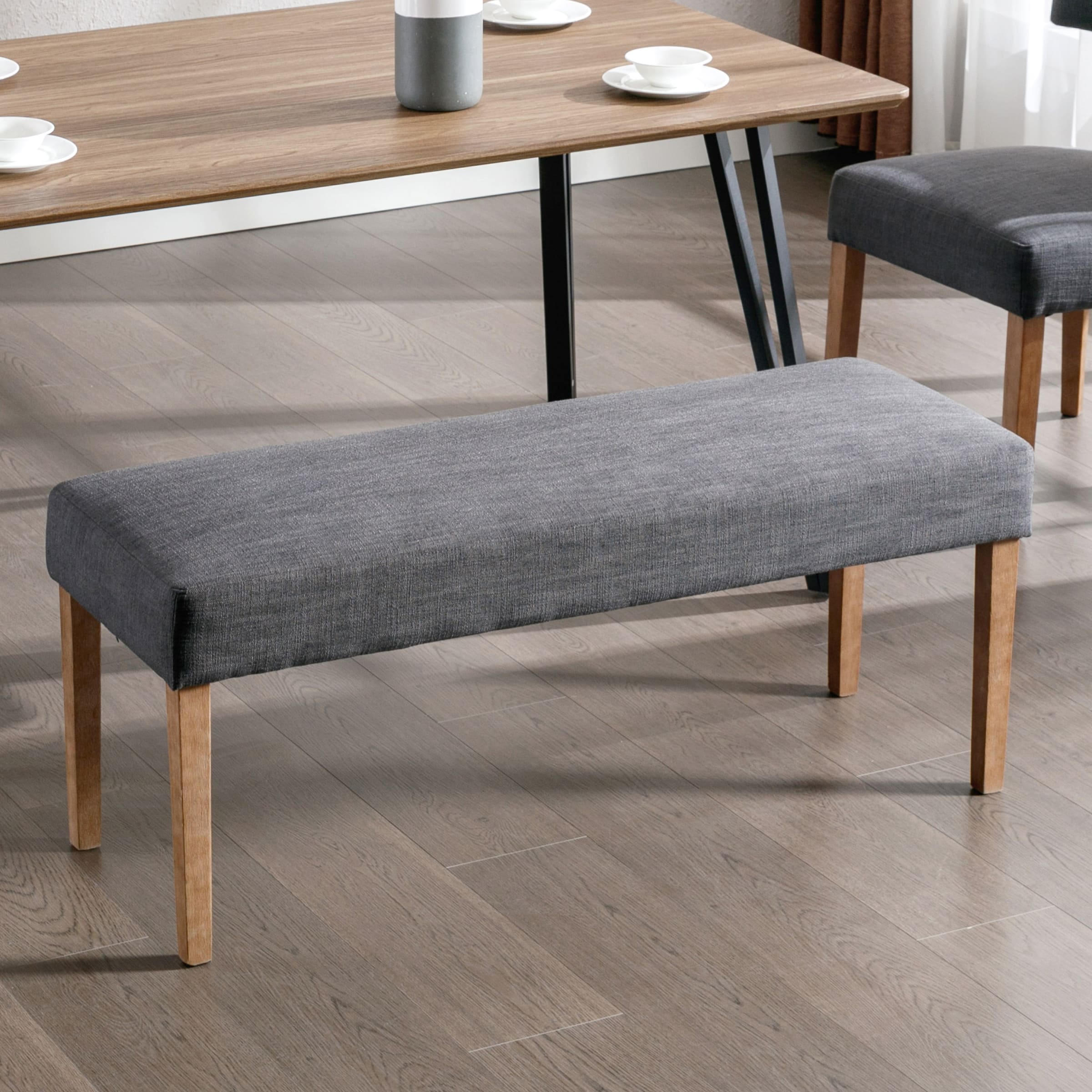 Janoray 44.5" W Farmhouse Padded Entryway Bench - 2586BH