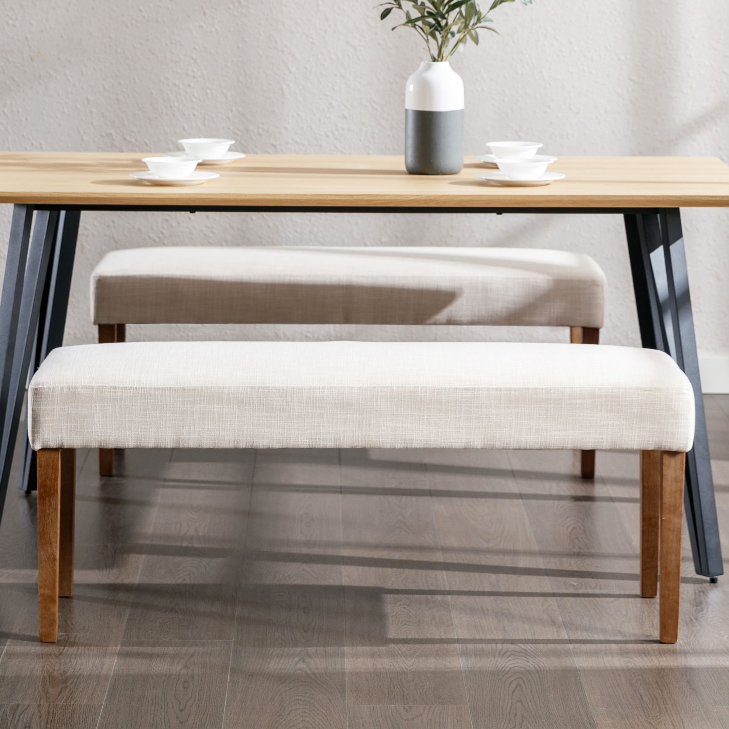 Janoray 44.5" W Farmhouse Padded Entryway Bench - 2586BH