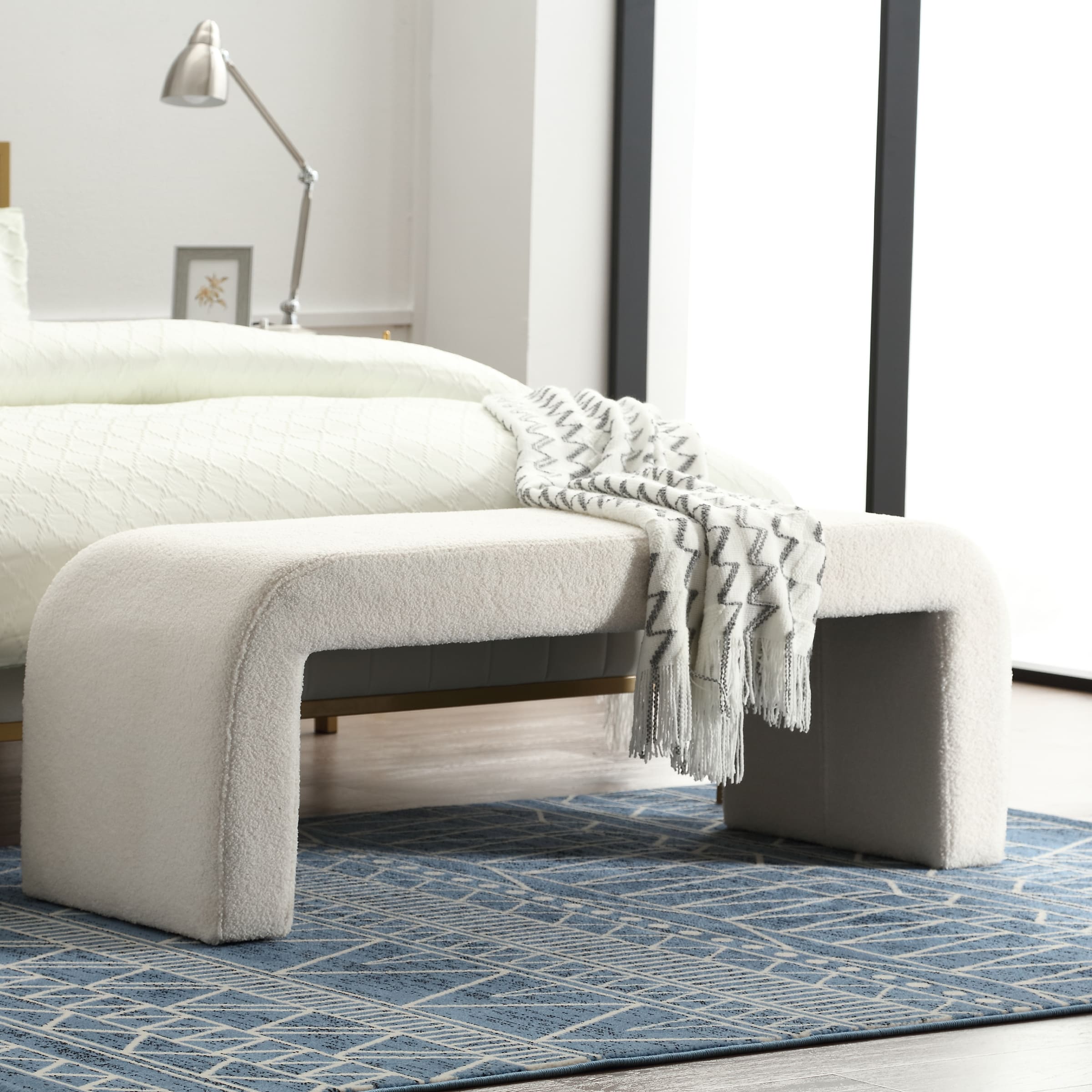 VESCASA 49.5" W Sherpa Bench for Hallway - 2514BH