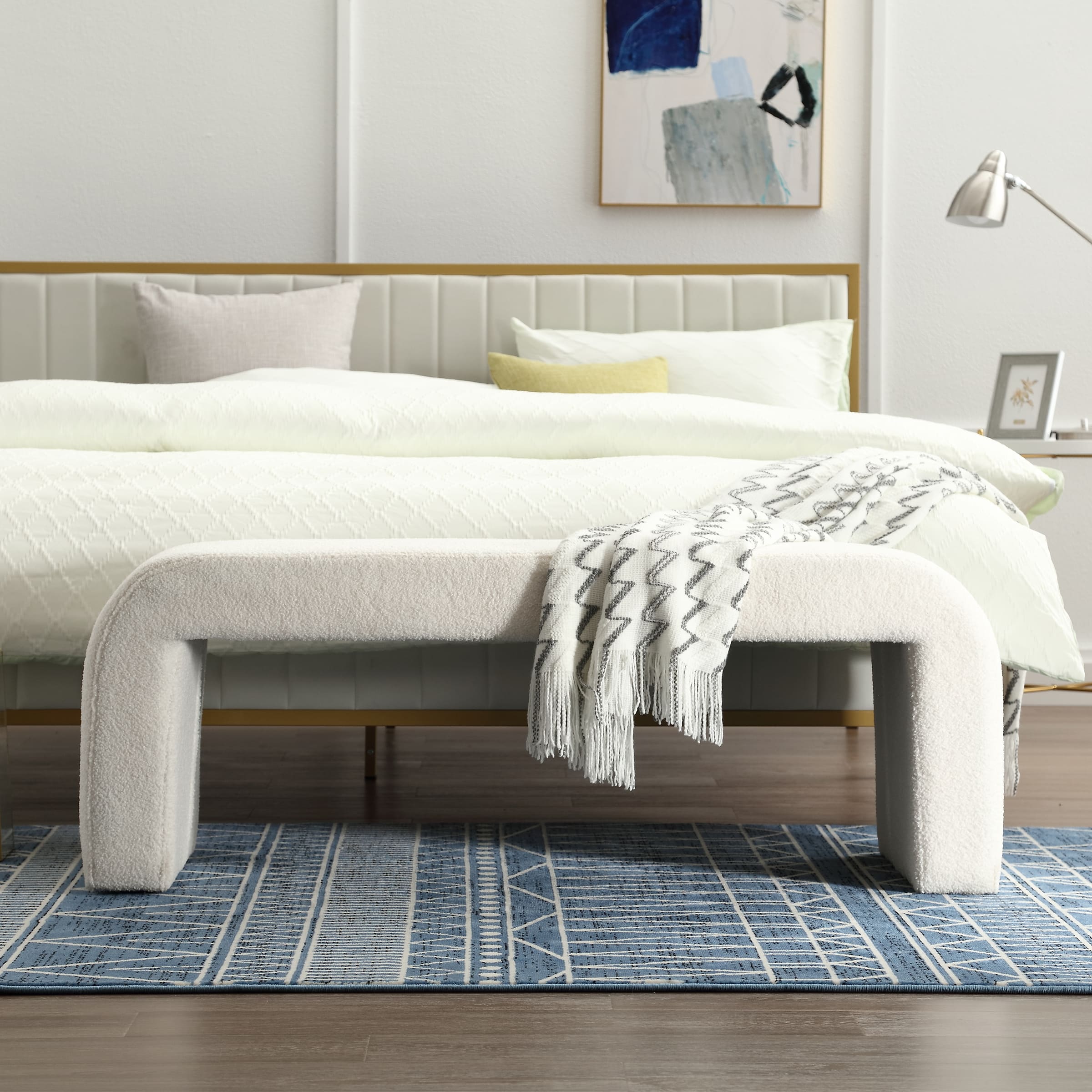 VESCASA 49.5" W Sherpa Bench for Hallway - 2514BH