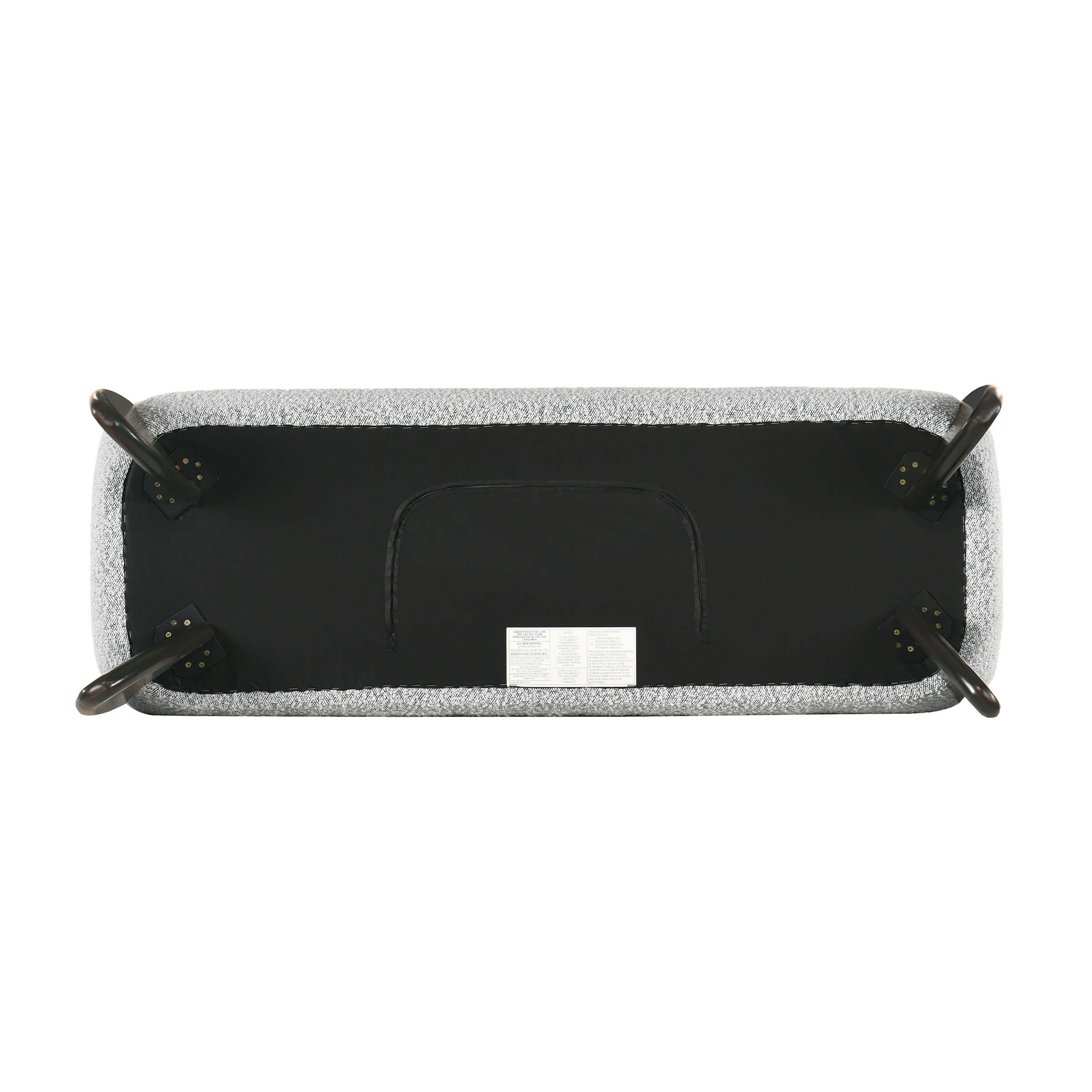 VESCASA 50"L Modern Gray Sherpa Upholstered Bench - 5520BH