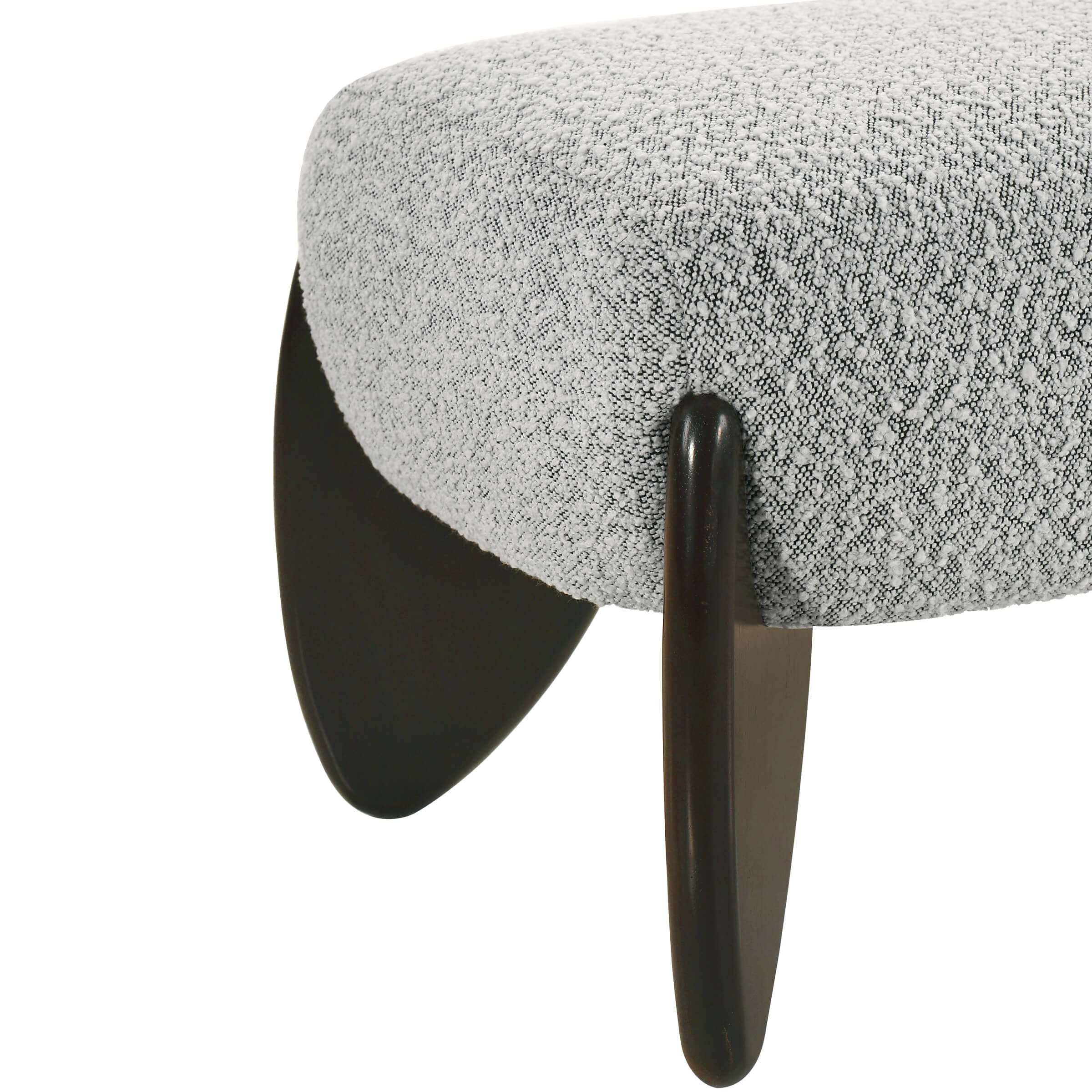 VESCASA 50"L Modern Gray Sherpa Upholstered Bench - 5520BH