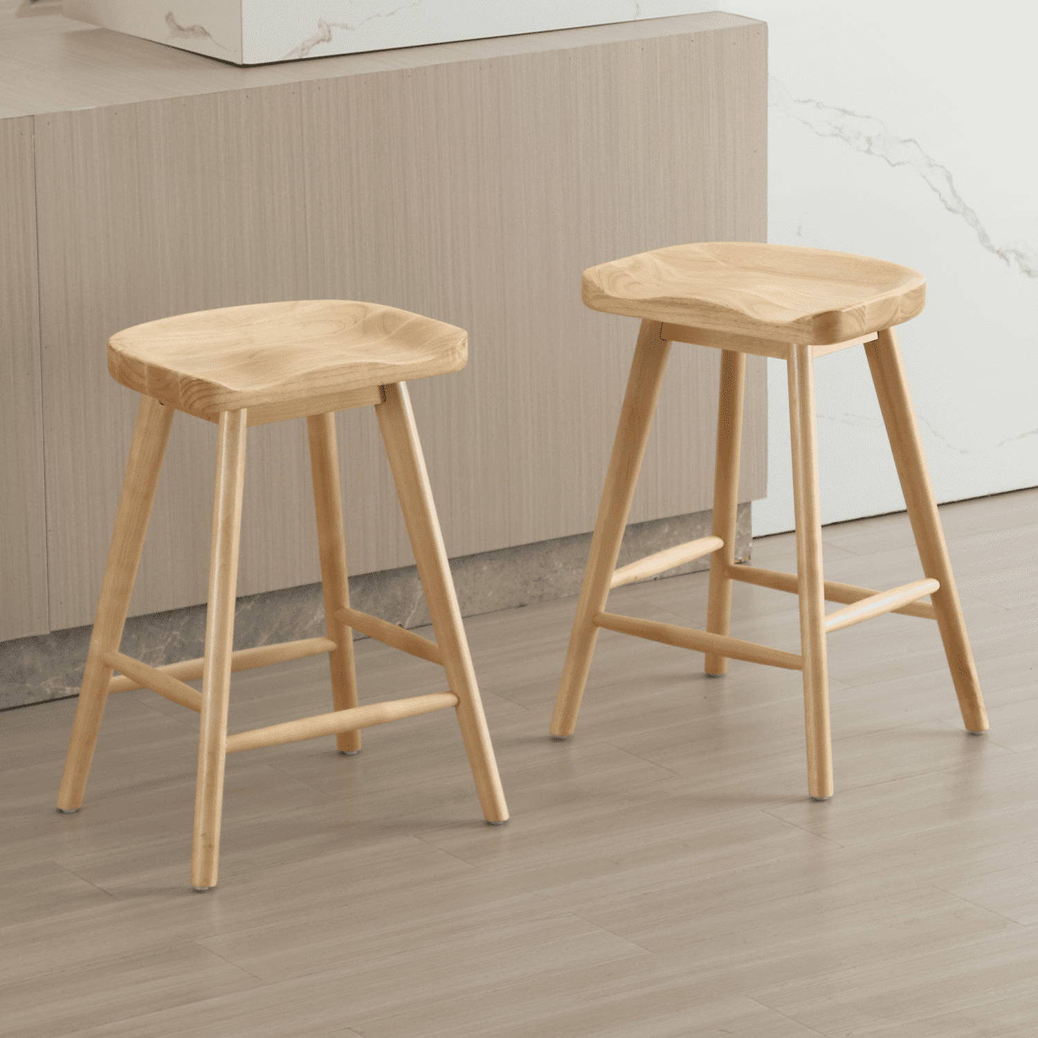 VESCASA 24"H Ergonomic Backless Counter Stools Set of 2 - X018CS