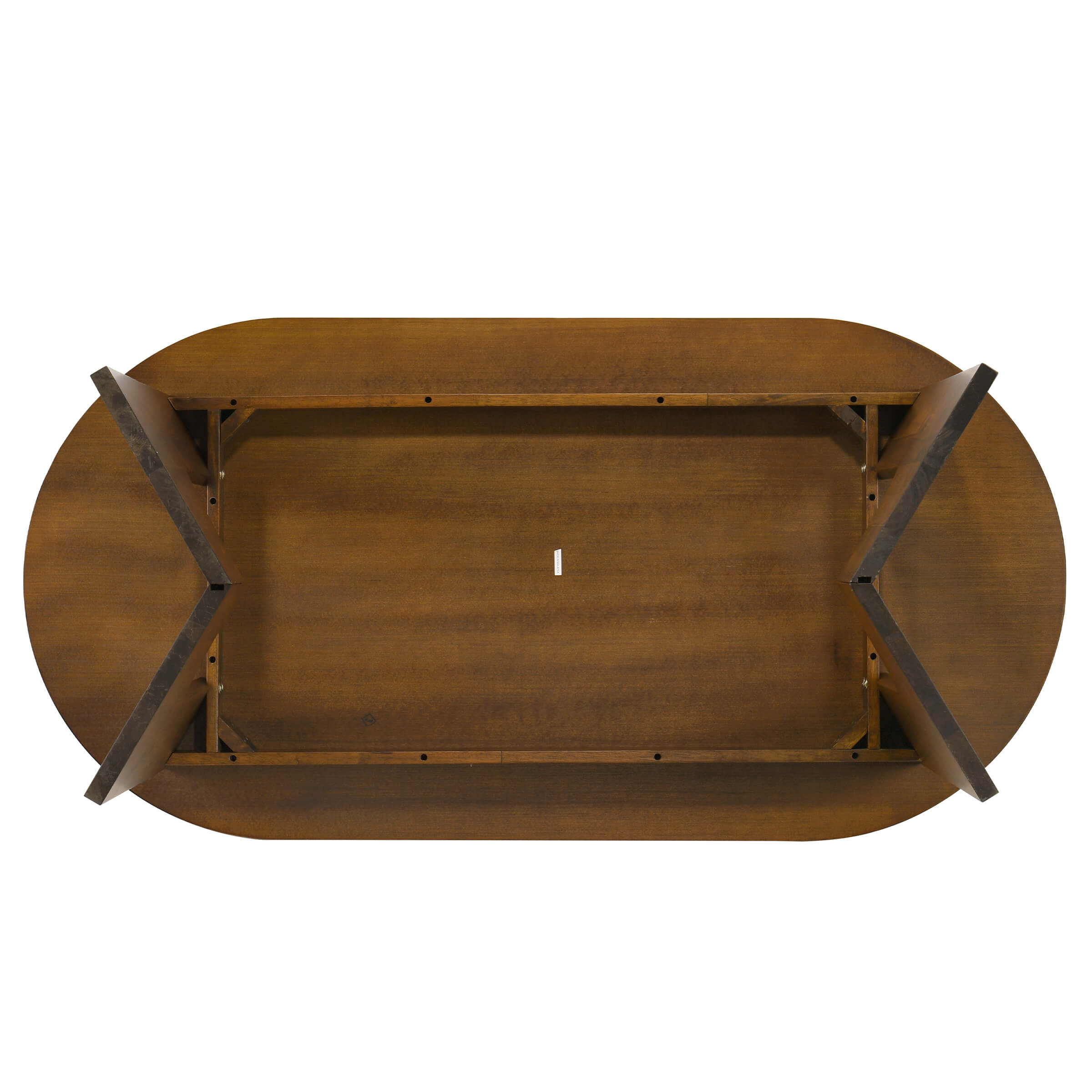 VESCASA 63"L Solid Wood Walnut Oval Dining Table - 00074DT