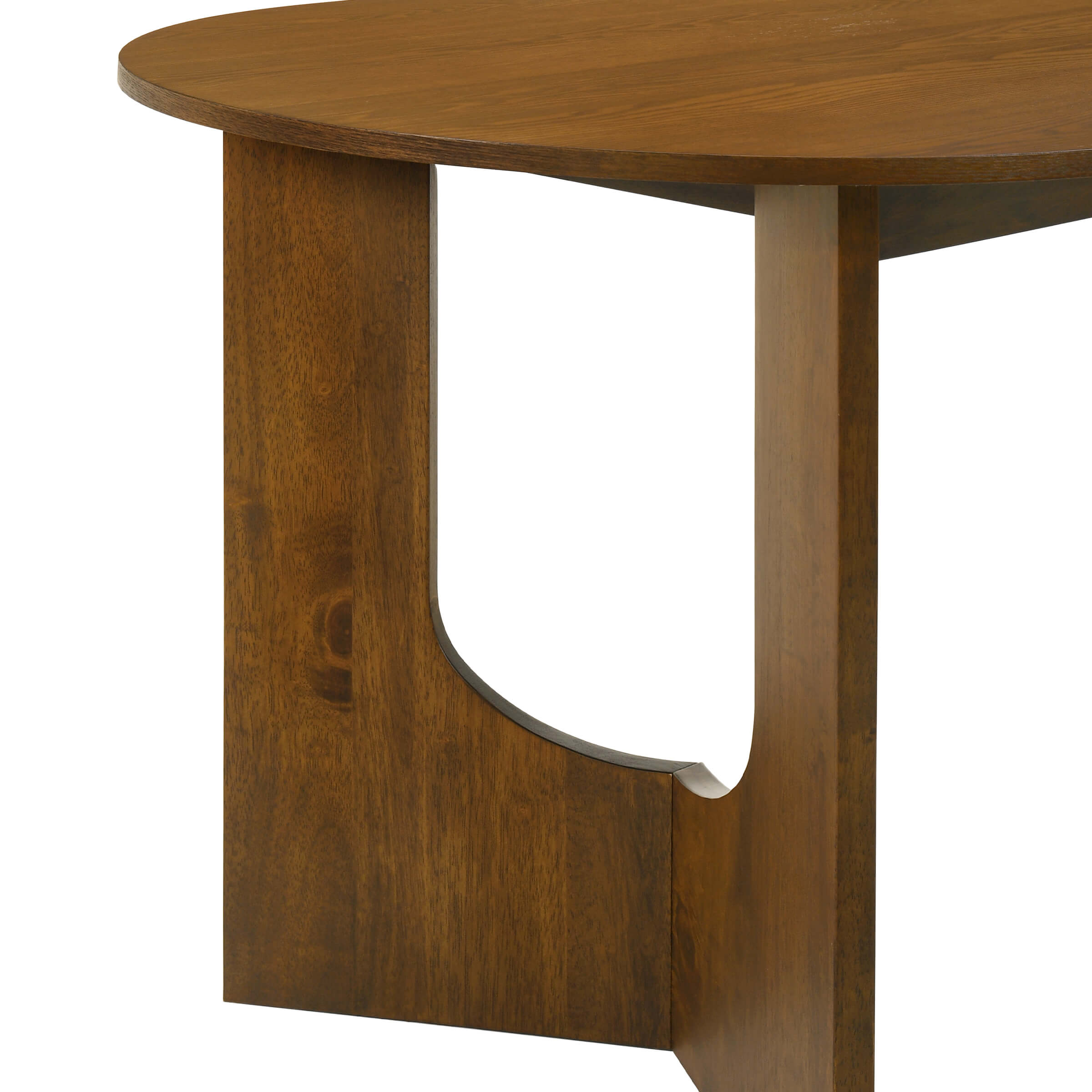 VESCASA 63"L Solid Wood Walnut Oval Dining Table - 00074DT