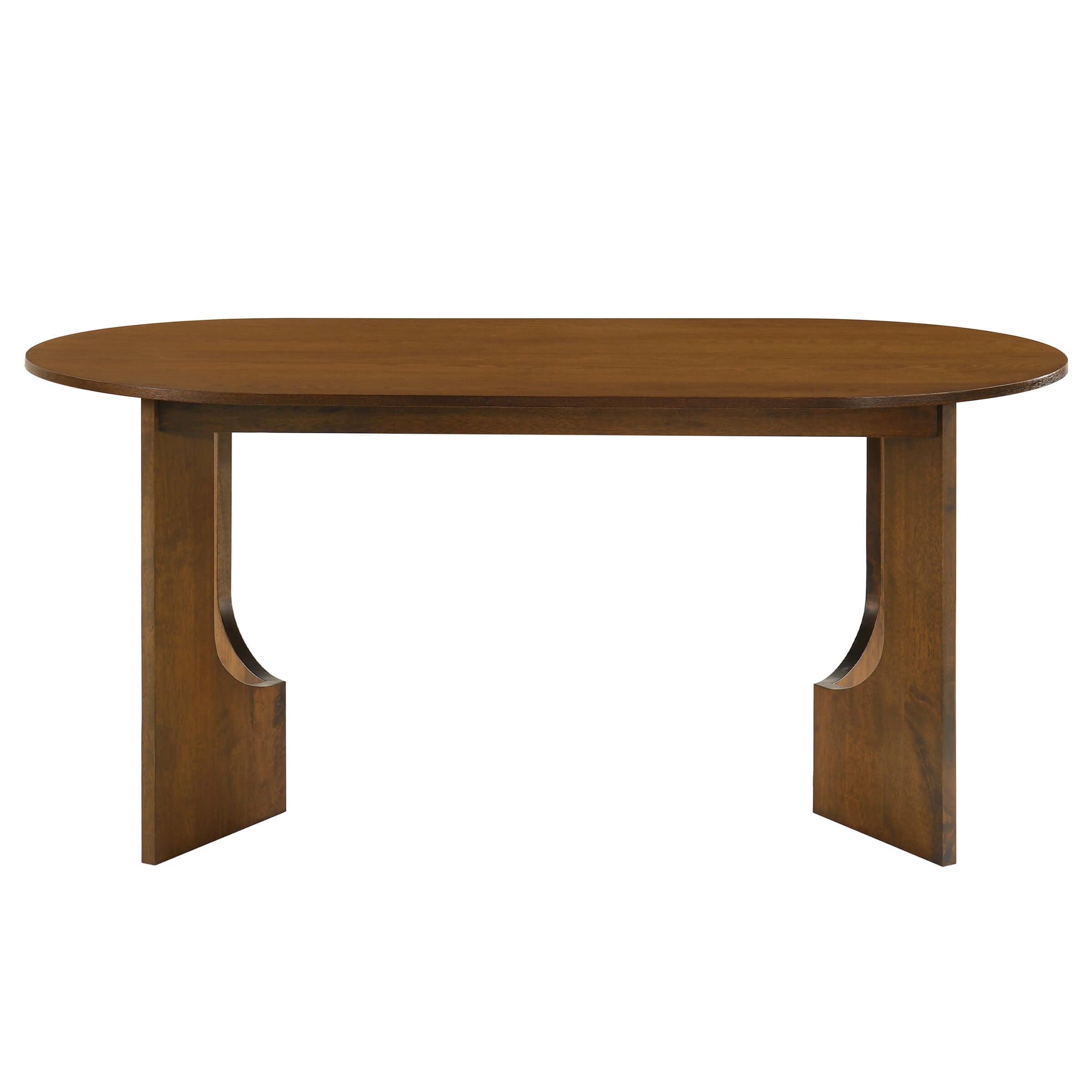 VESCASA 63"L Solid Wood Walnut Oval Dining Table - 00074DT