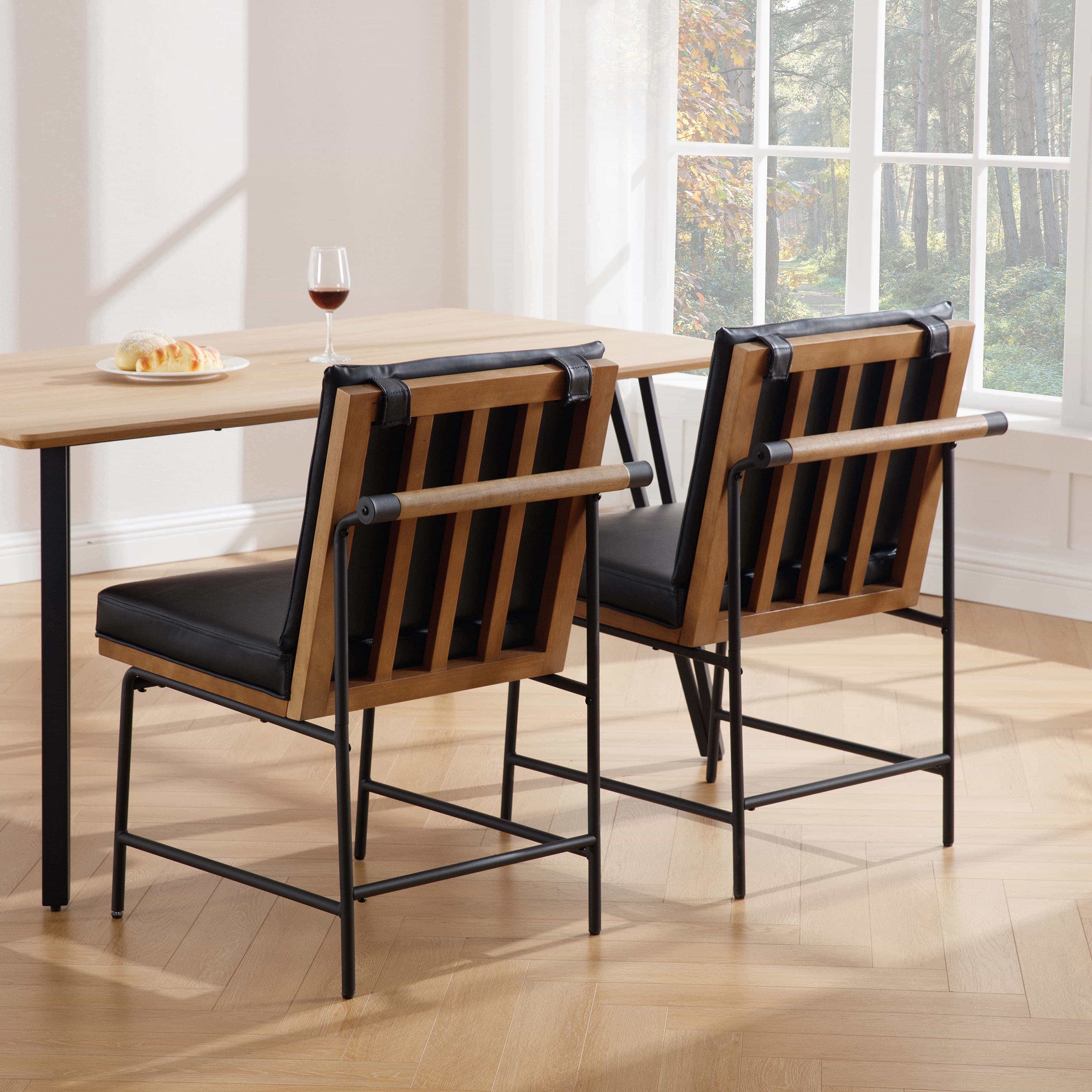 CIMOTA Metal Legs Armless Dining Chairs Set of 2 - 1912DC