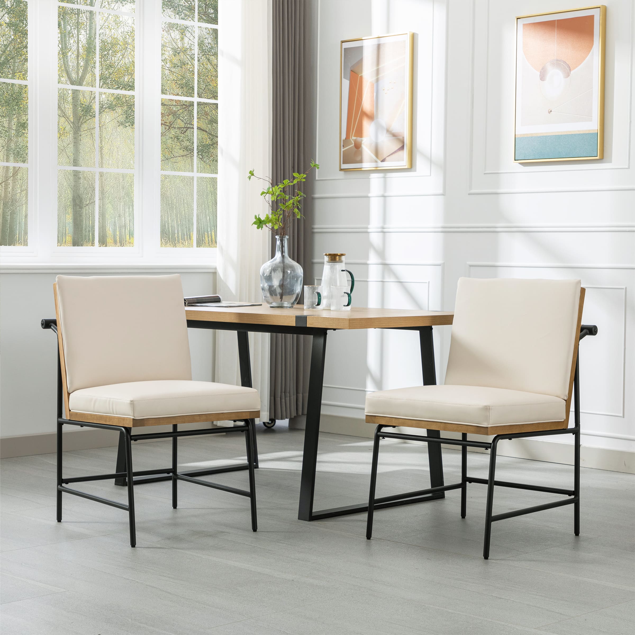 CIMOTA Metal Legs Armless Dining Chairs Set of 2 - 1912DC