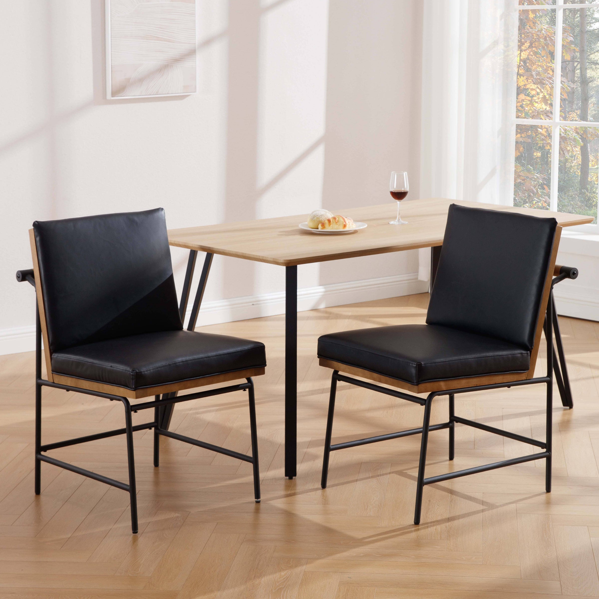 CIMOTA Metal Legs Armless Dining Chairs Set of 2 - 1912DC