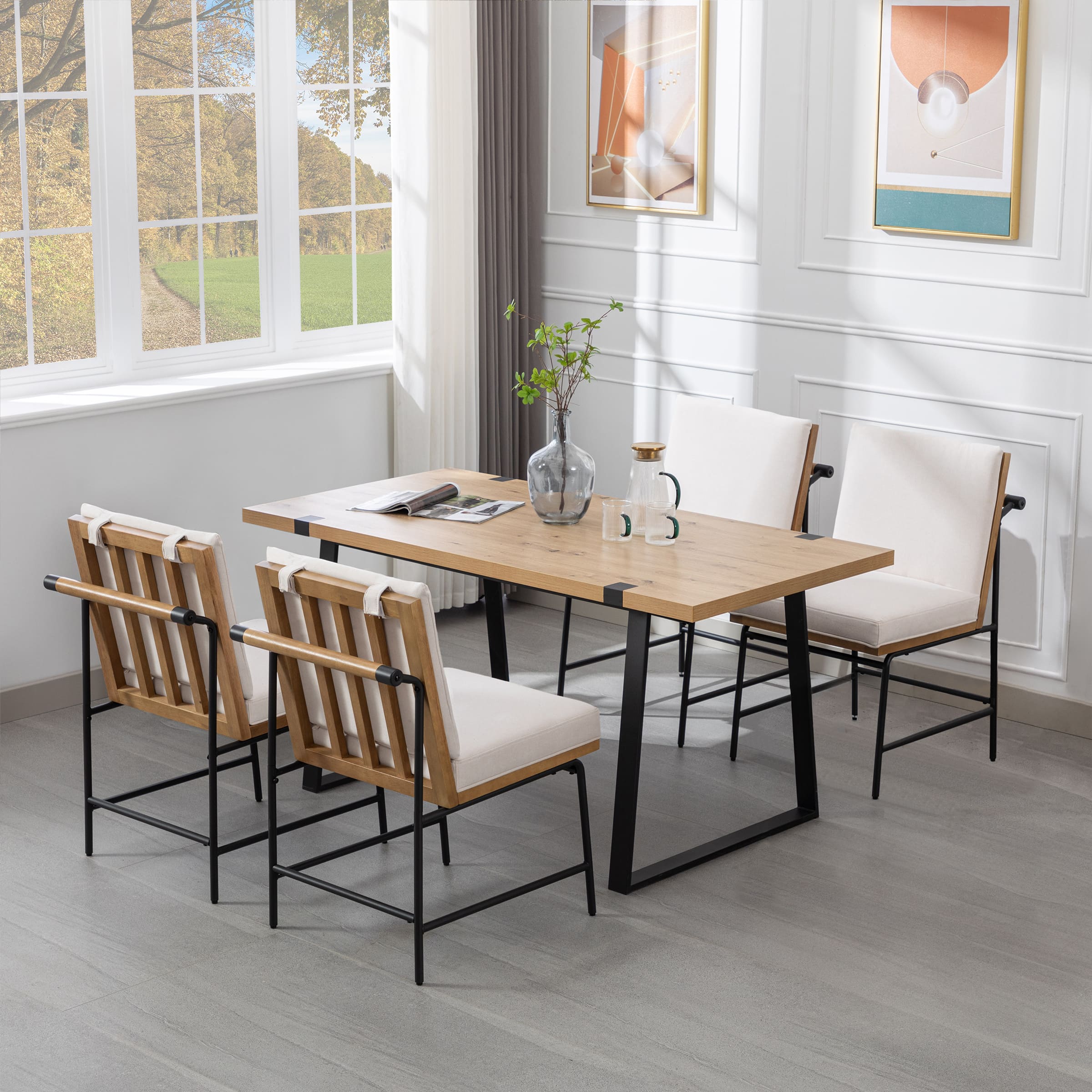 CIMOTA Metal Legs Armless Dining Chairs Set of 2 - 1912DC