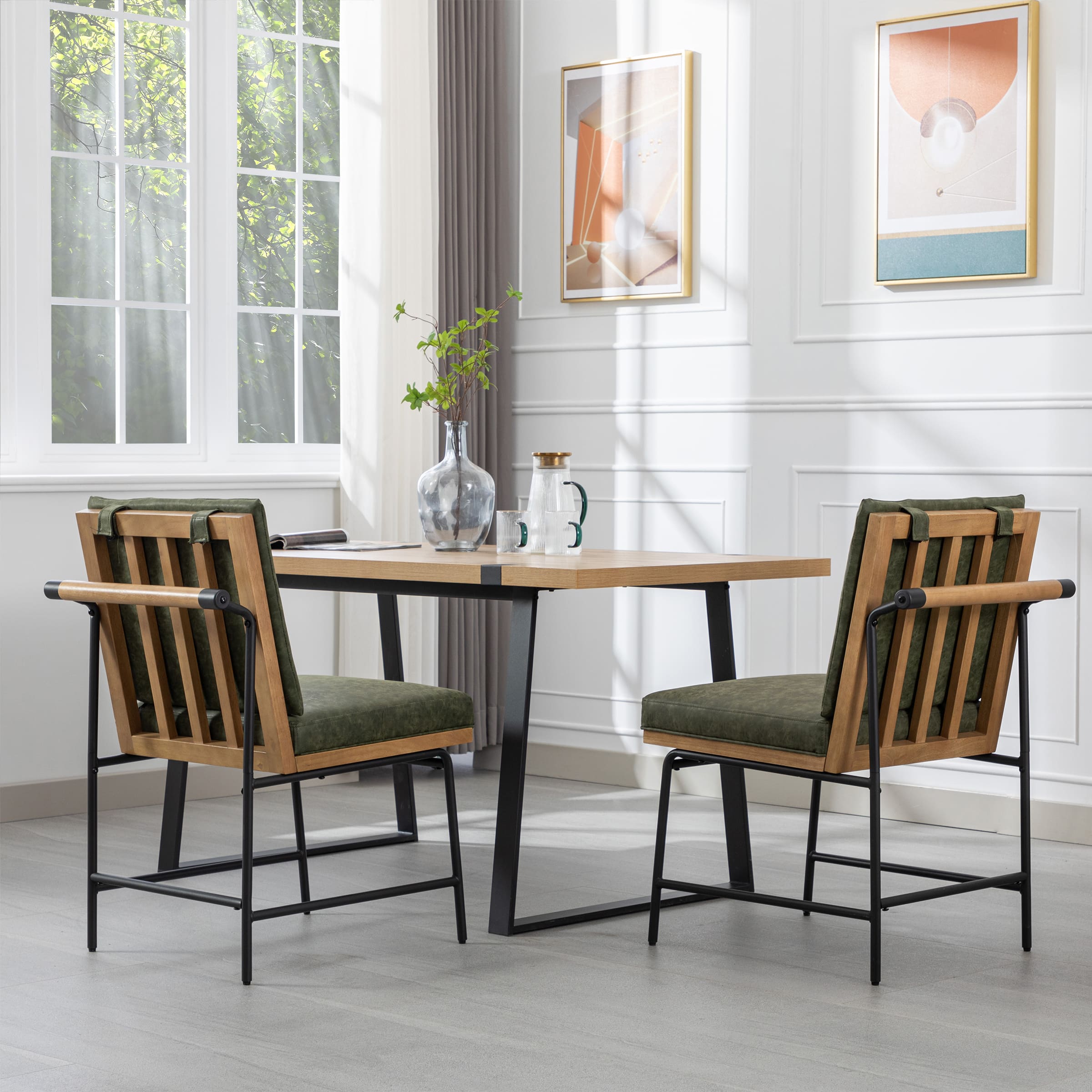 CIMOTA Metal Legs Armless Dining Chairs Set of 2 - 1912DC
