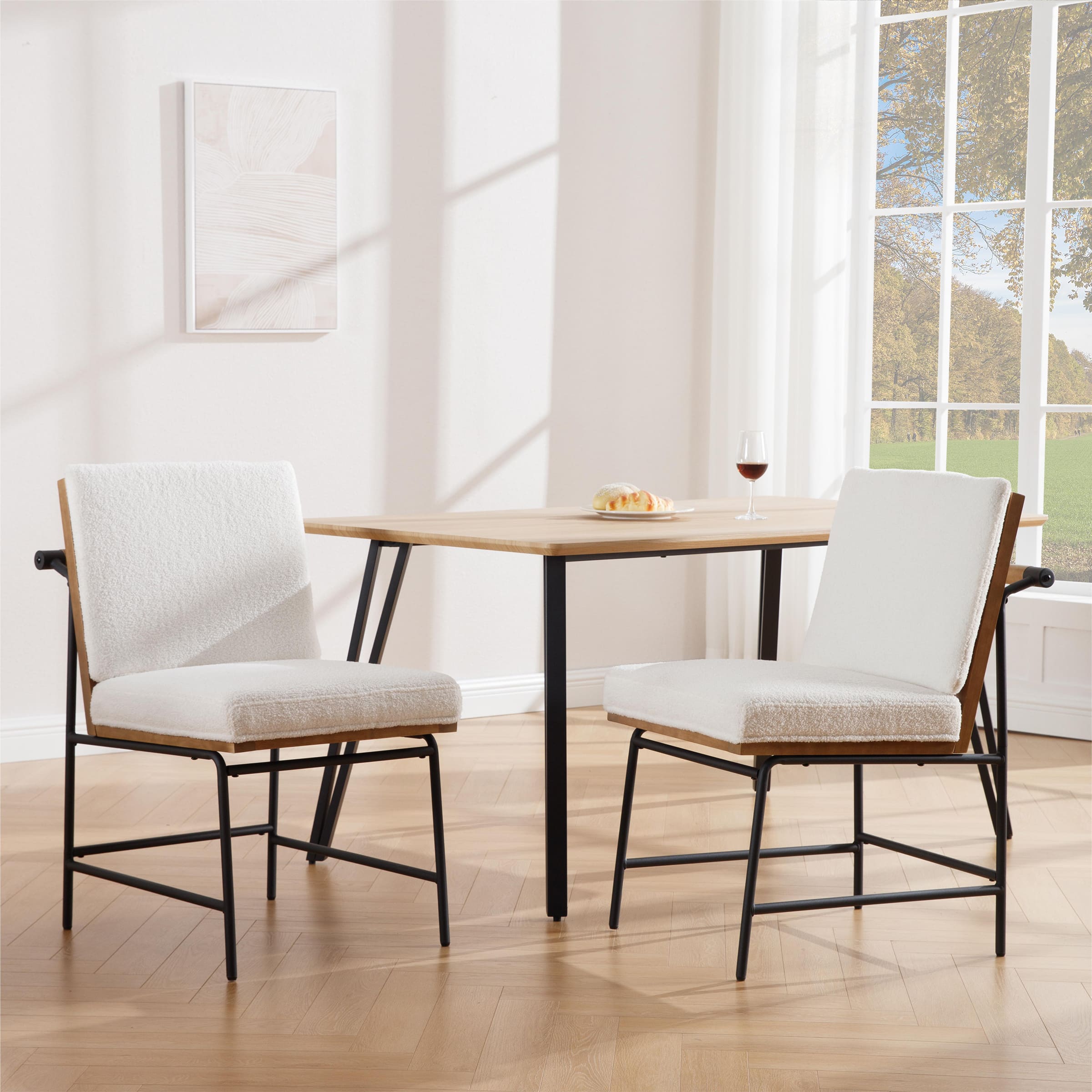 CIMOTA Metal Legs Armless Dining Chairs Set of 2 - 1912DC