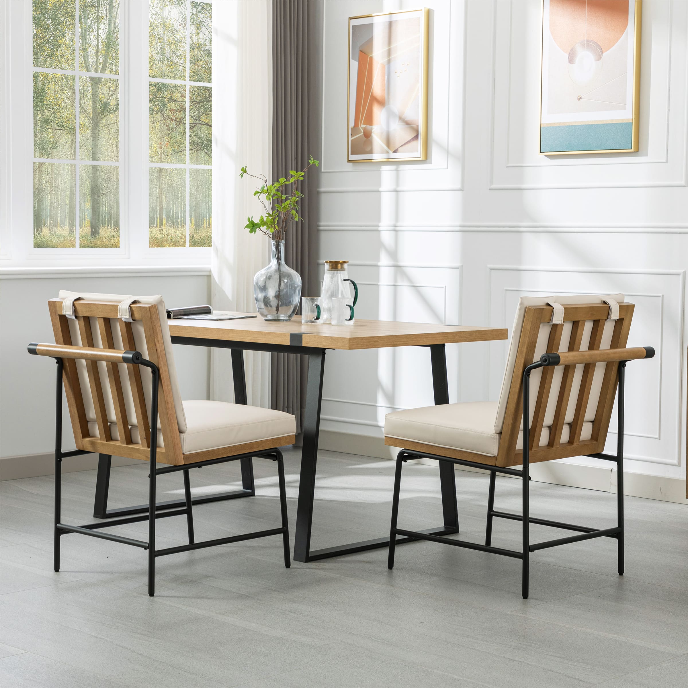 CIMOTA Metal Legs Armless Dining Chairs Set of 2 - 1912DC