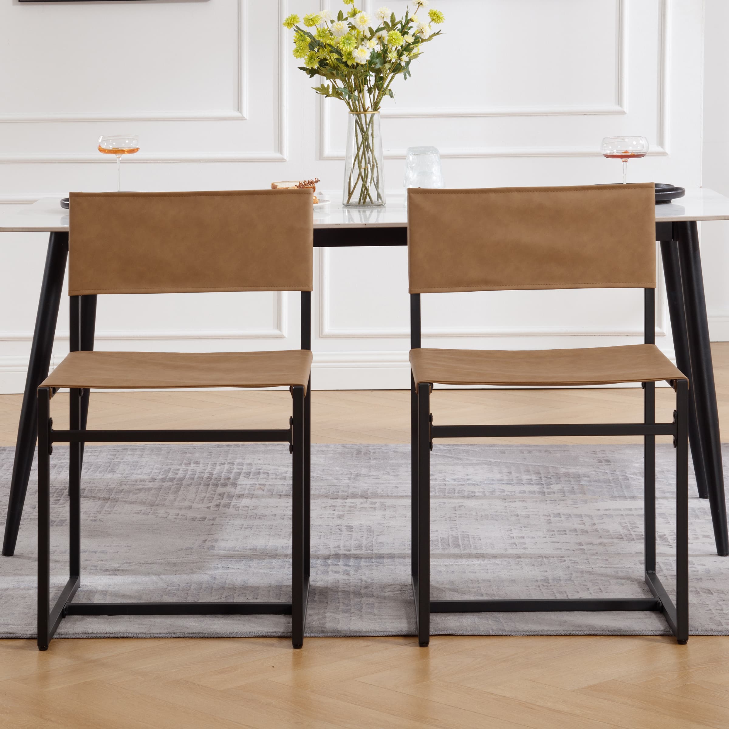 VESCASA Sling Armless Open Back Dining Chairs Set of 2 - 1002DC