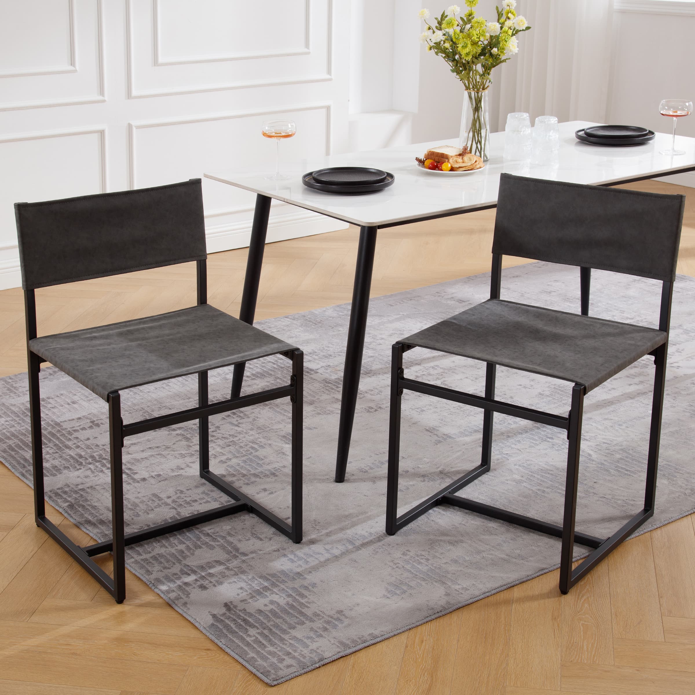 VESCASA Sling Armless Open Back Dining Chairs Set of 2 - 1002DC