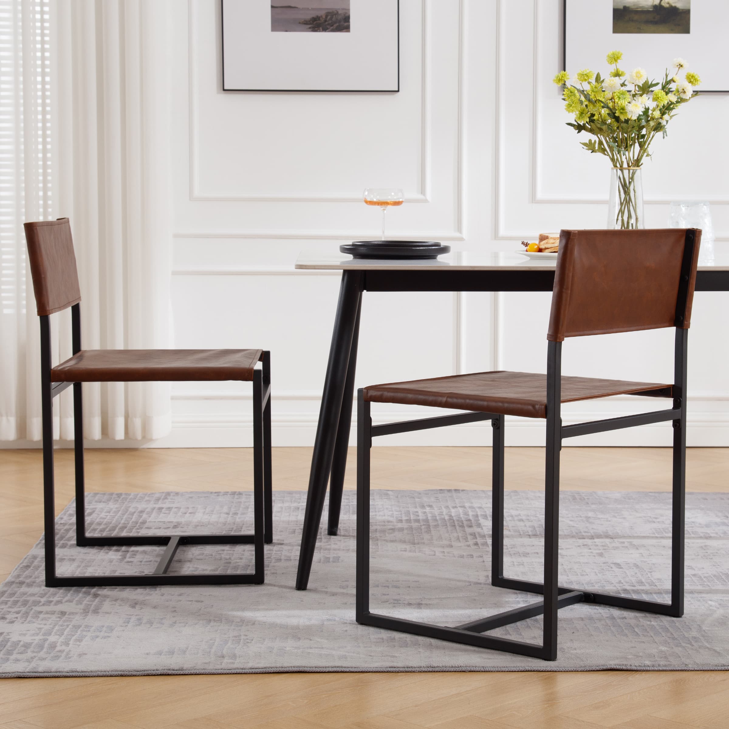 VESCASA Sling Armless Open Back Dining Chairs Set of 2 - 1002DC