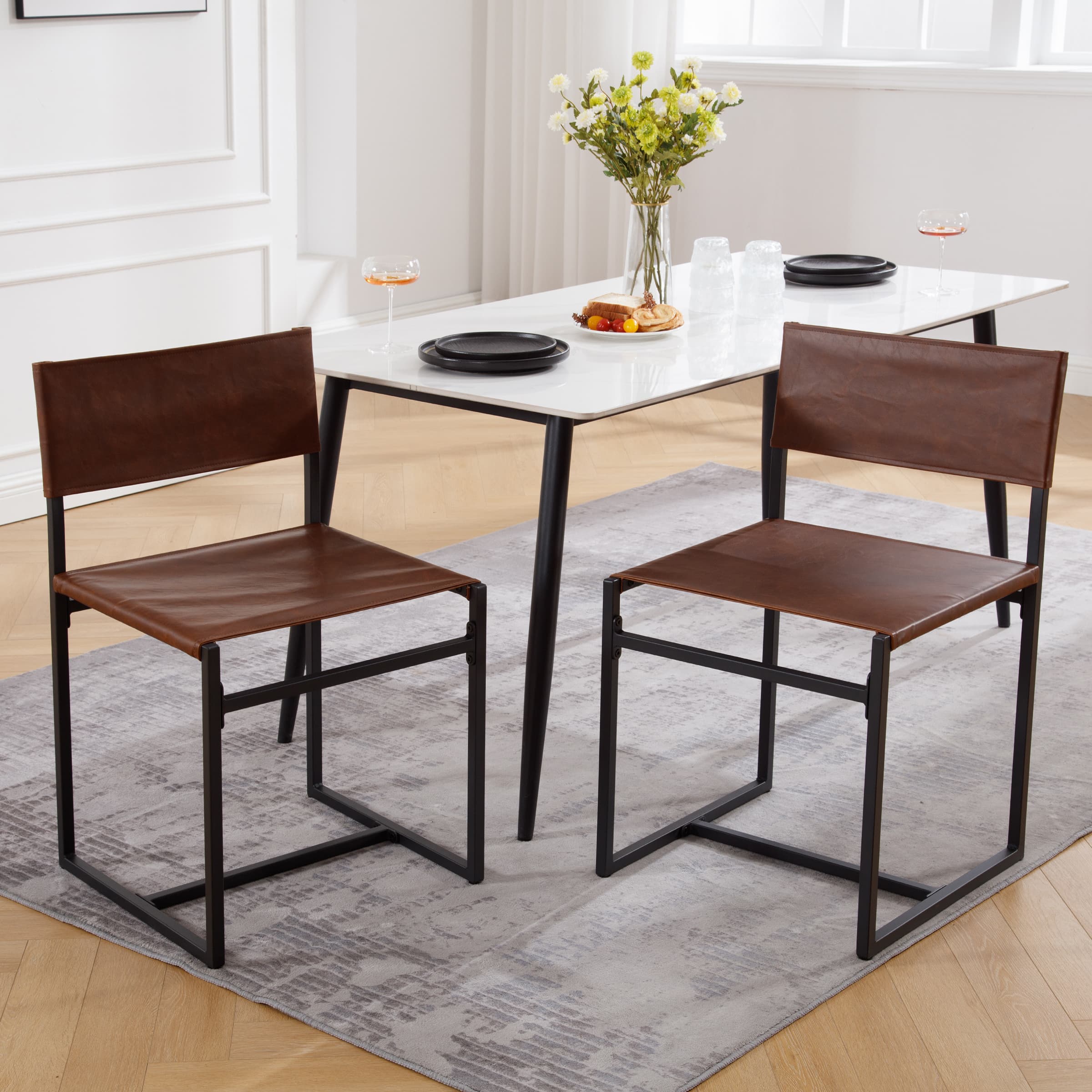 VESCASA Sling Armless Open Back Dining Chairs Set of 2 - 1002DC