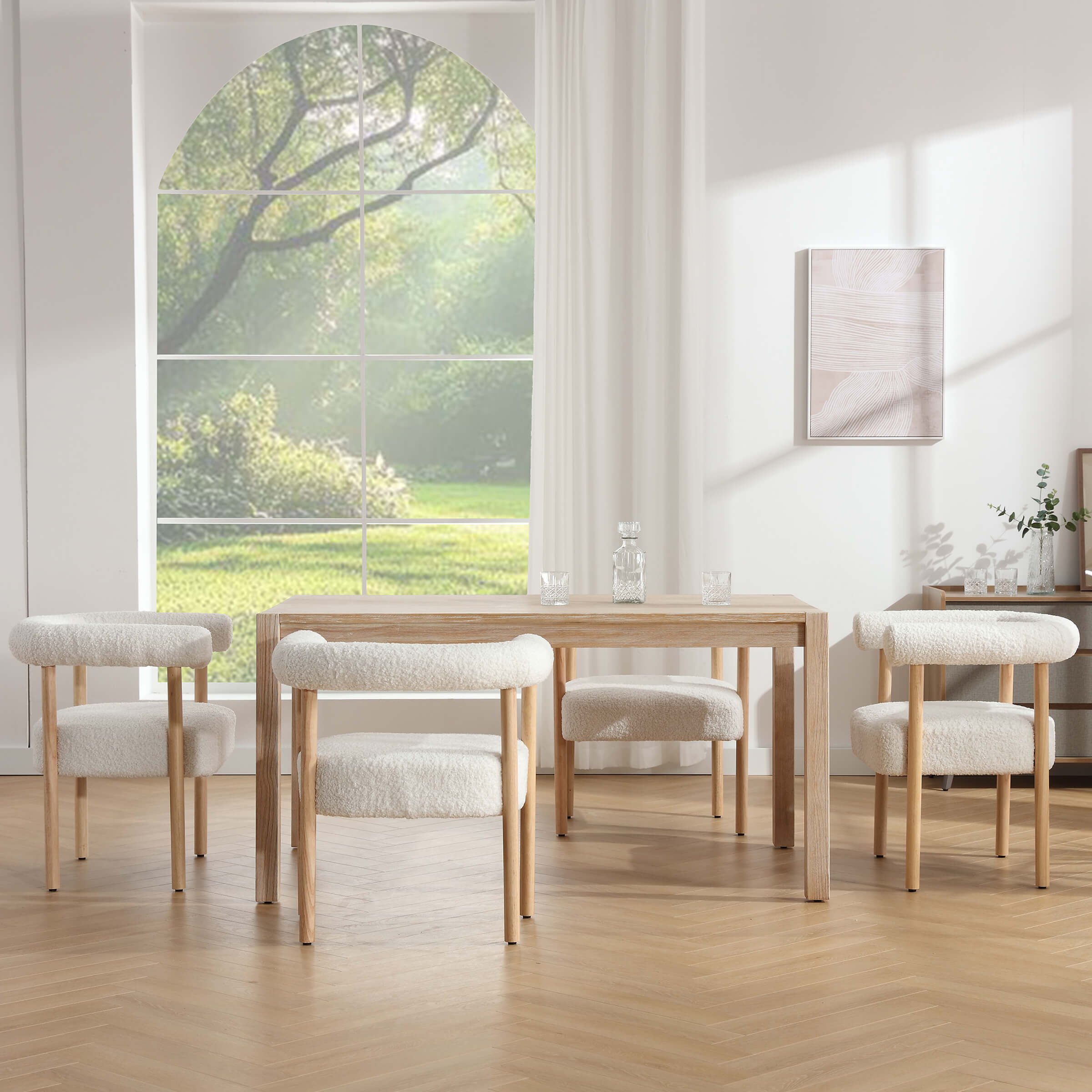 VESCASA Barrel Open Back Upholstered Dining Chairs Set of 2 - 1930DC