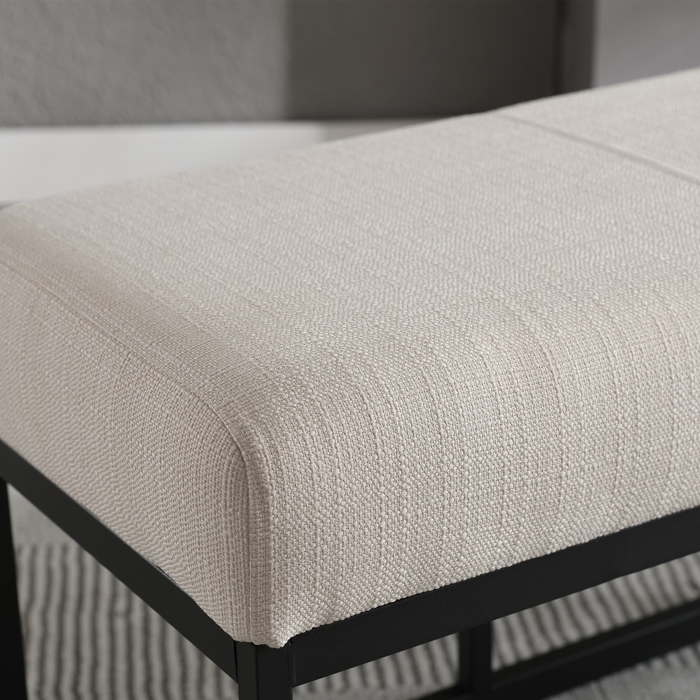 VESCASA Modern Black Metal legs Bench - 2572BH