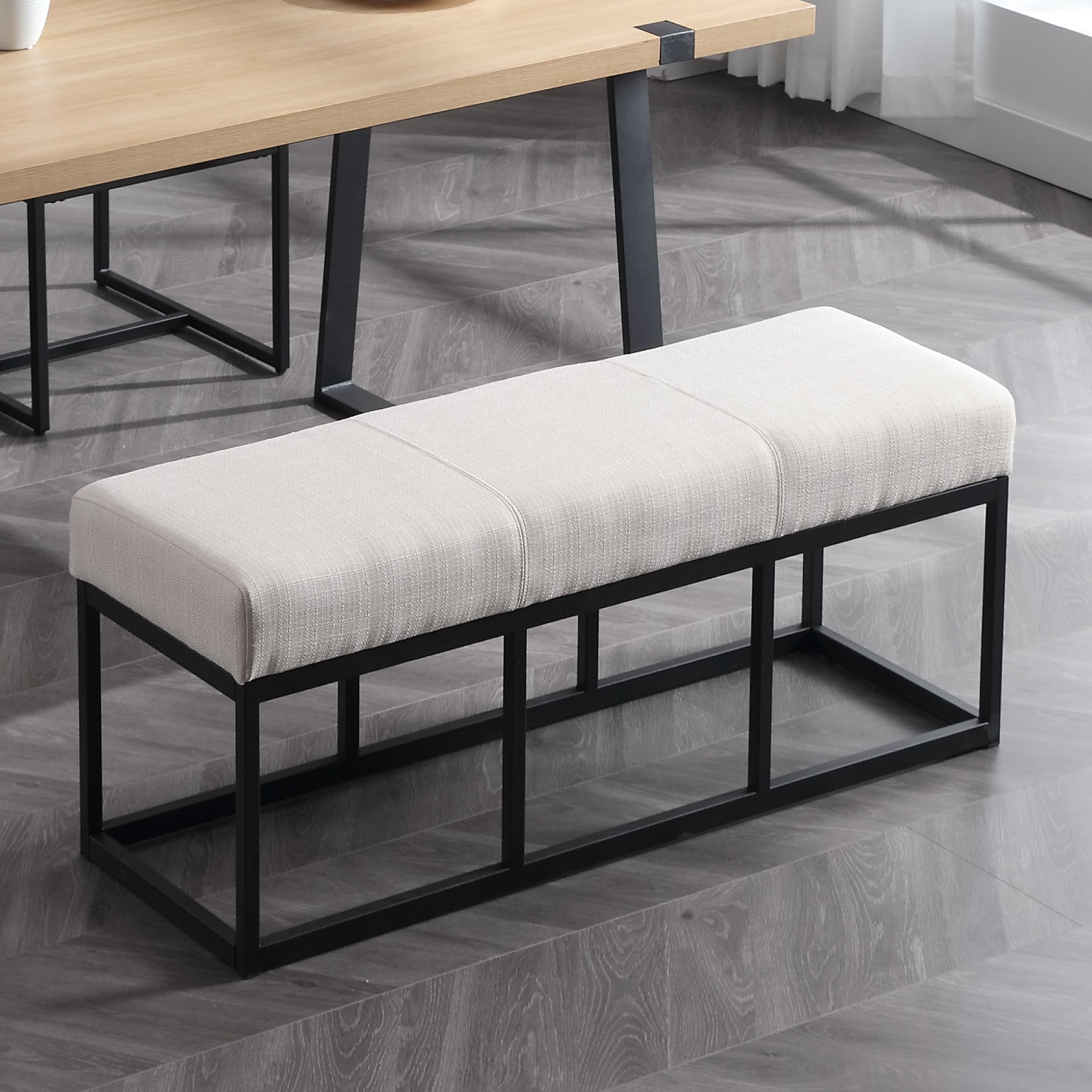 VESCASA Modern Black Metal legs Bench - 2572BH