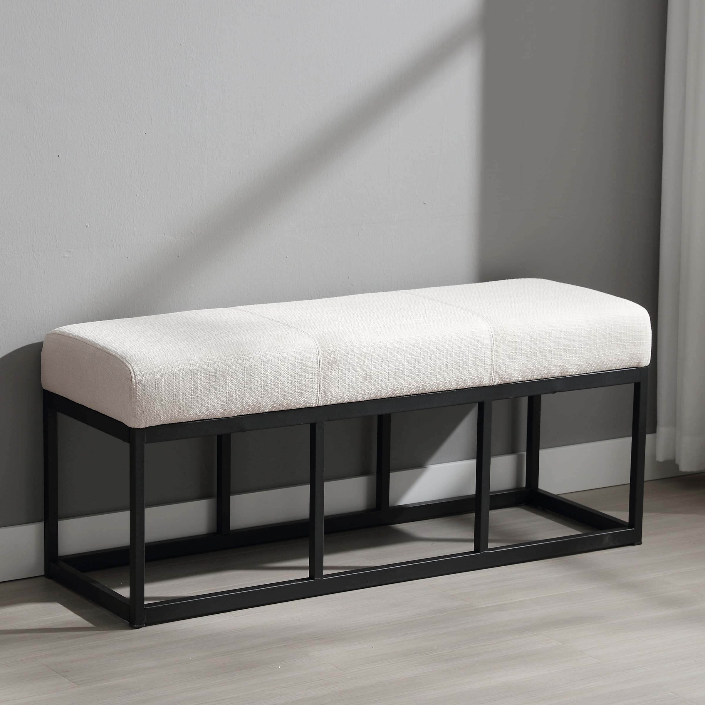 VESCASA Modern Black Metal legs Bench - 2572BH