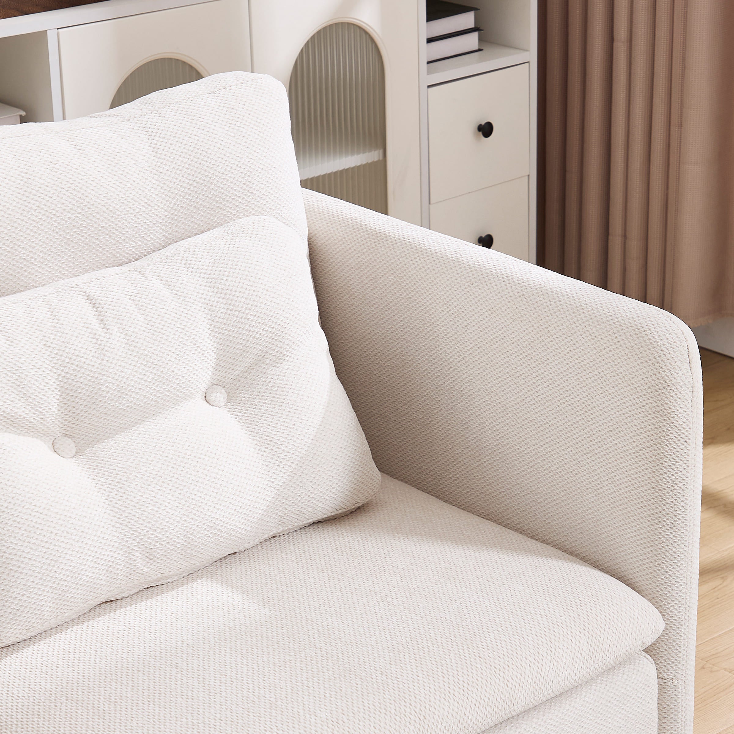 VESCASA Chenille 56.5" Modular Sectional Sofa with Waist Pillow - 90041SF