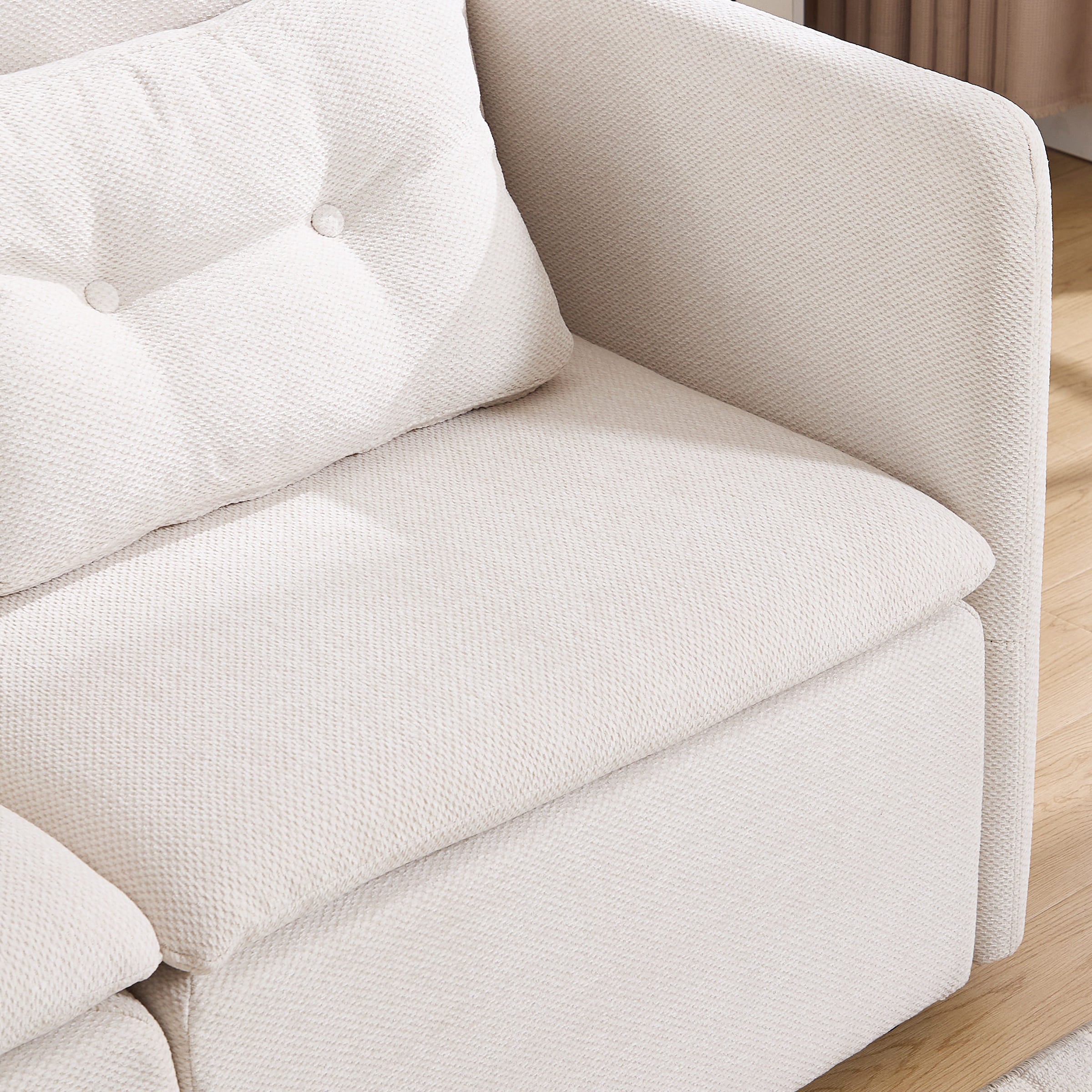 VESCASA Chenille 56.5" Modular Sectional Sofa with Waist Pillow - 90041SF