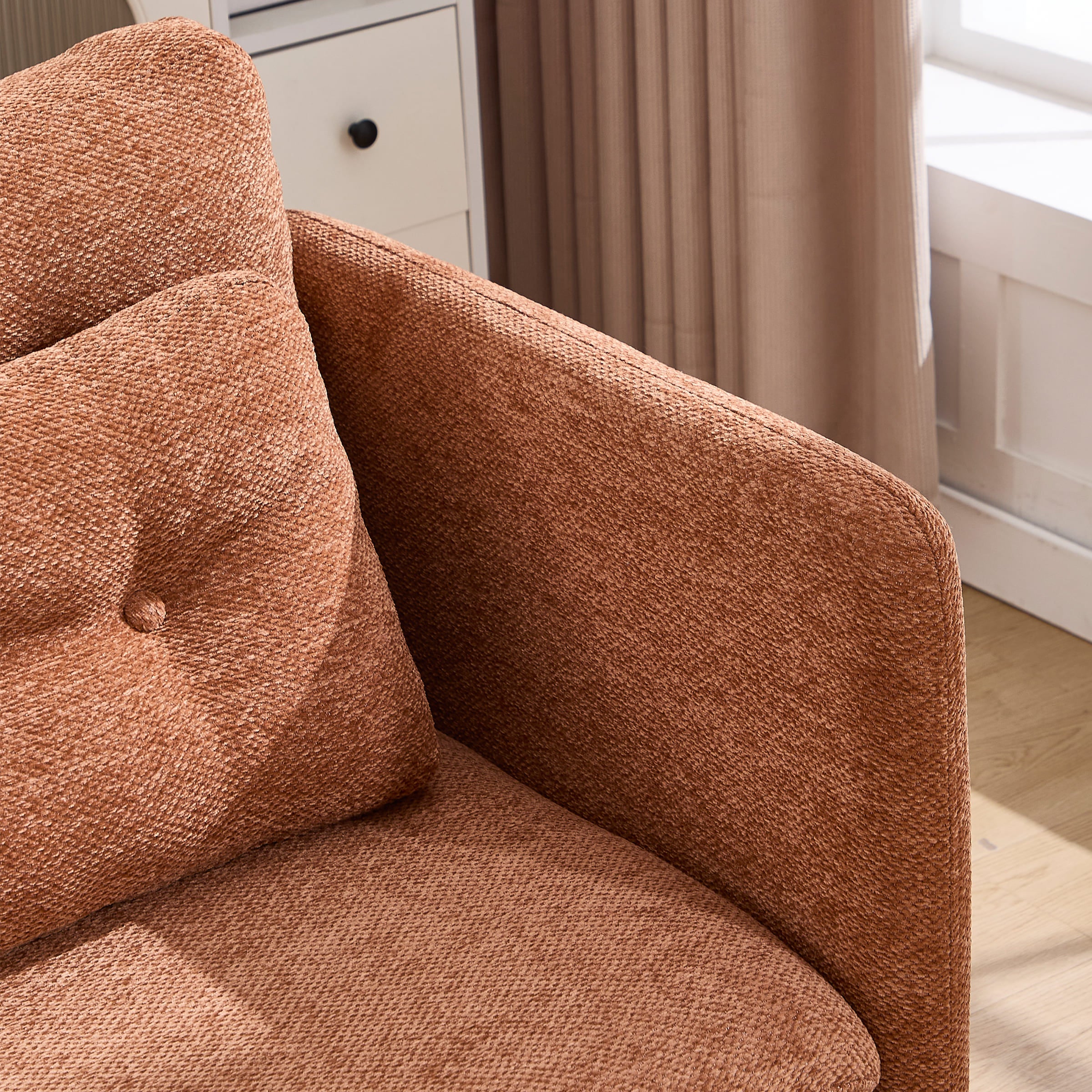 VESCASA Chenille 56.5" Modular Sectional Sofa with Waist Pillow - 90041SF