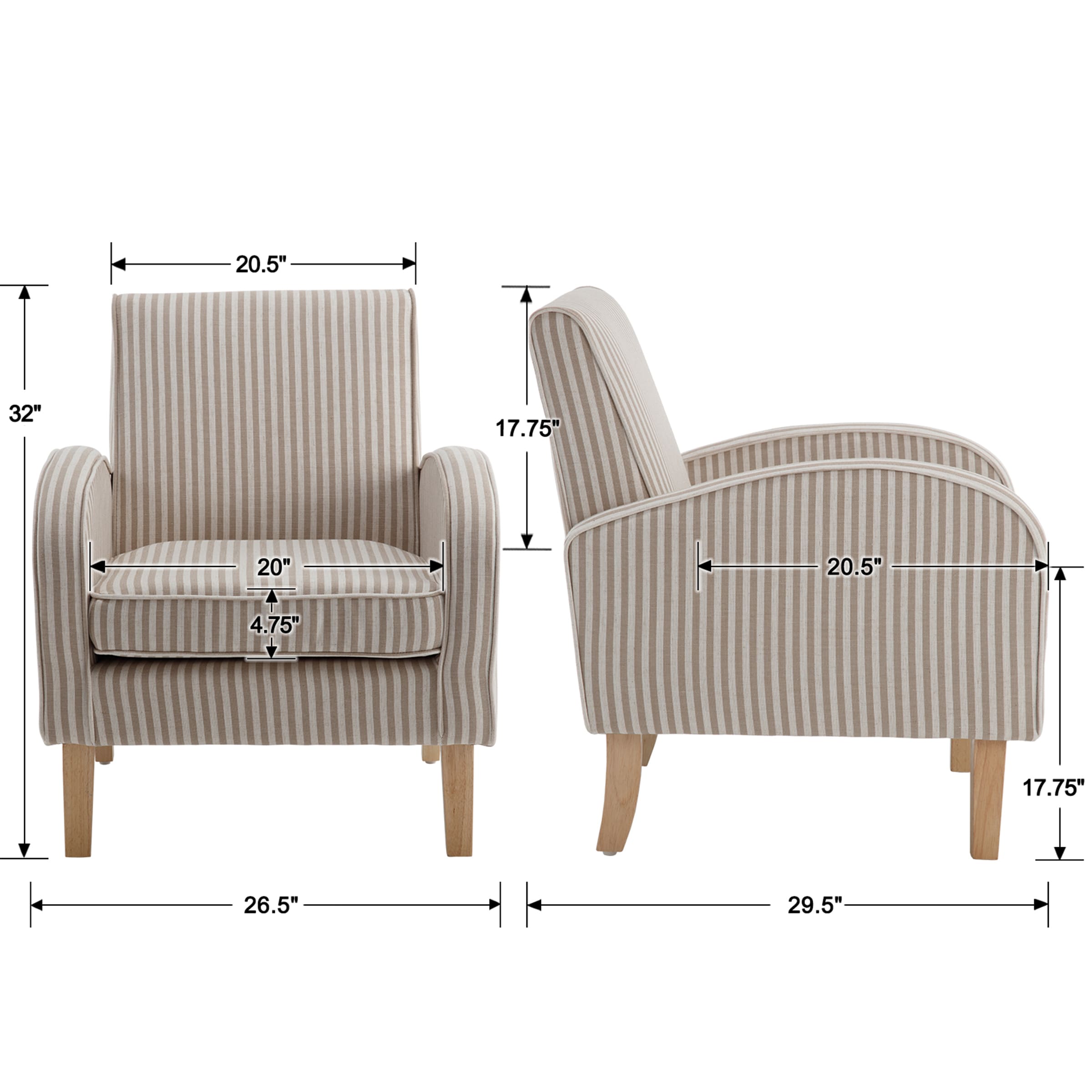 Janoray Curve Arms Accent Chair 1 PCS- 8375AC