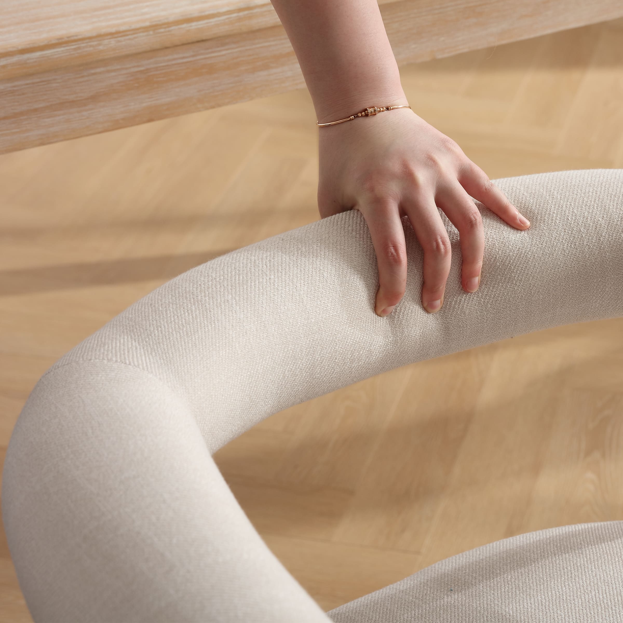 VESCASA Barrel Open Back Upholstered Dining Chairs Set of 2 - 1930DC