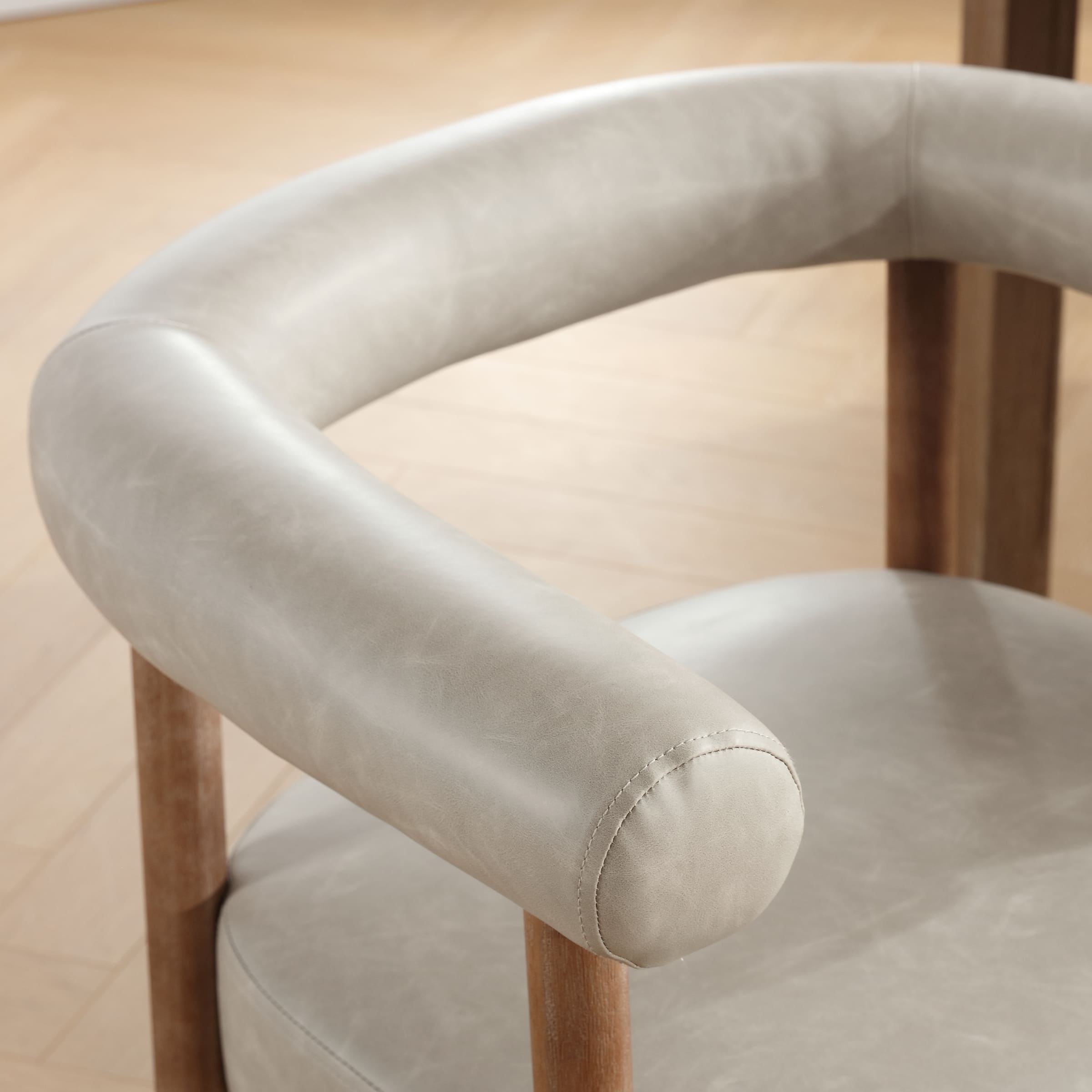 VESCASA Barrel Open Back Upholstered Dining Chairs Set of 2 - 1930DC