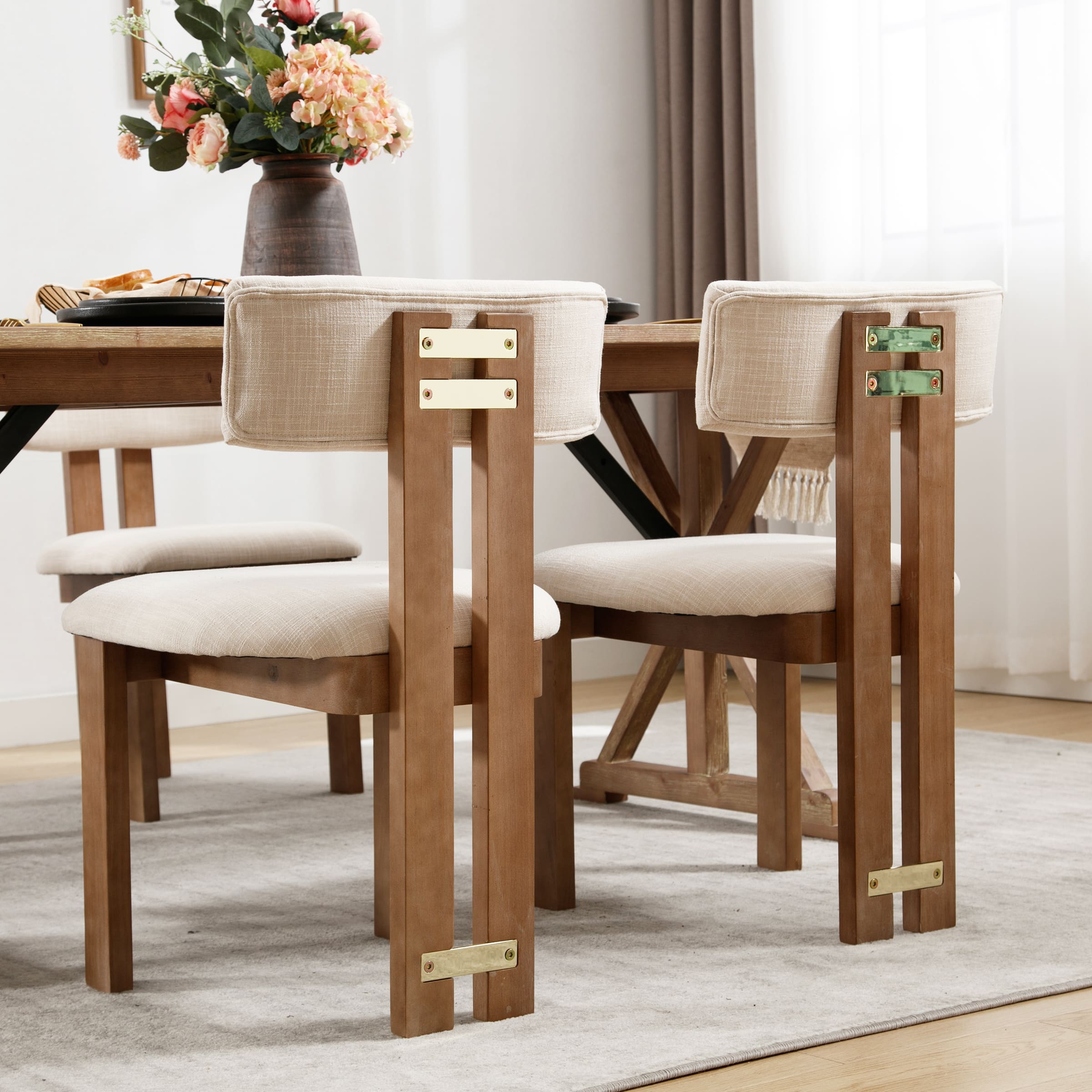 CIMOTA Curve Open Back Dining Chairs Set of 2 - 1936DC