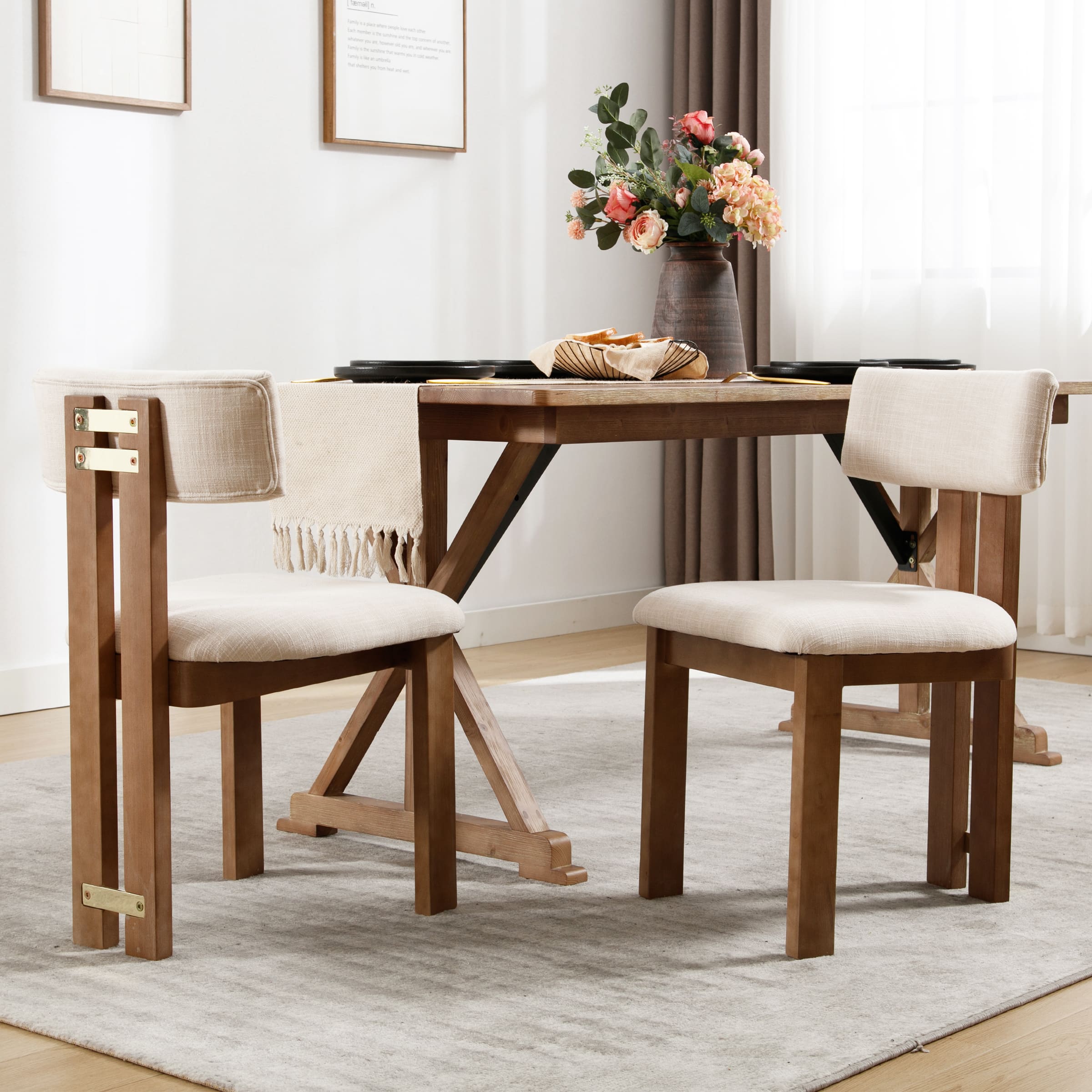 CIMOTA Curve Open Back Dining Chairs Set of 2 - 1936DC