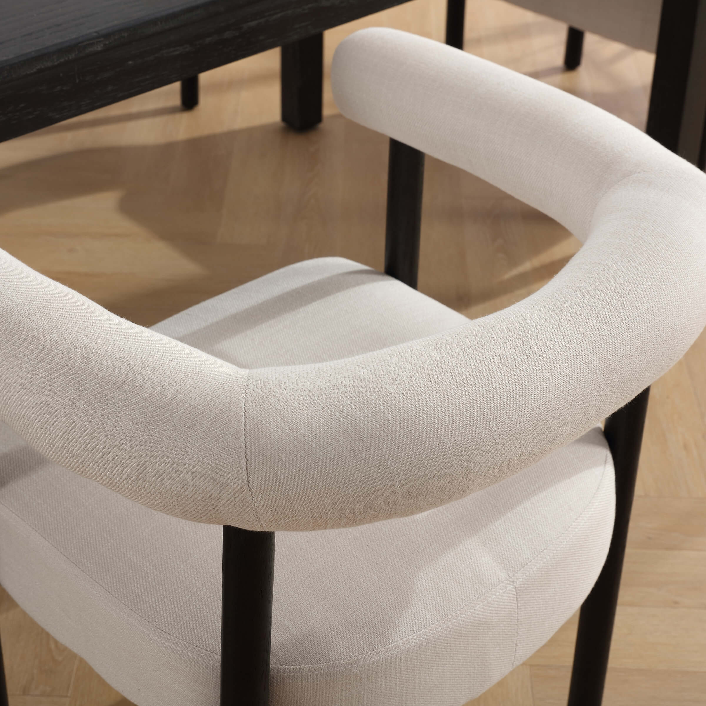 VESCASA Barrel Open Back Upholstered Dining Chairs Set of 2 - 1930DC