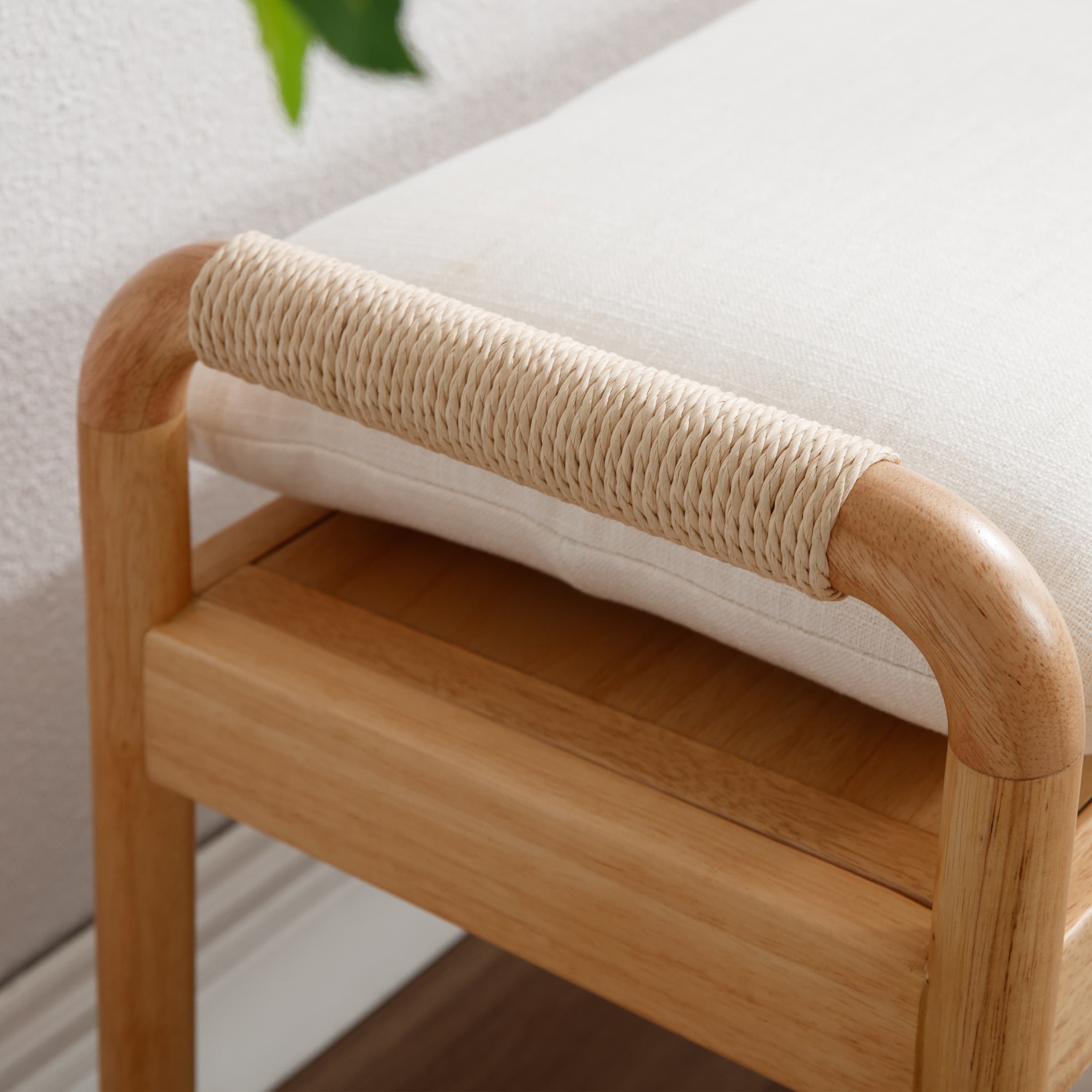 VESCASA Linen Upholstered Entryway Bench - XX08BH