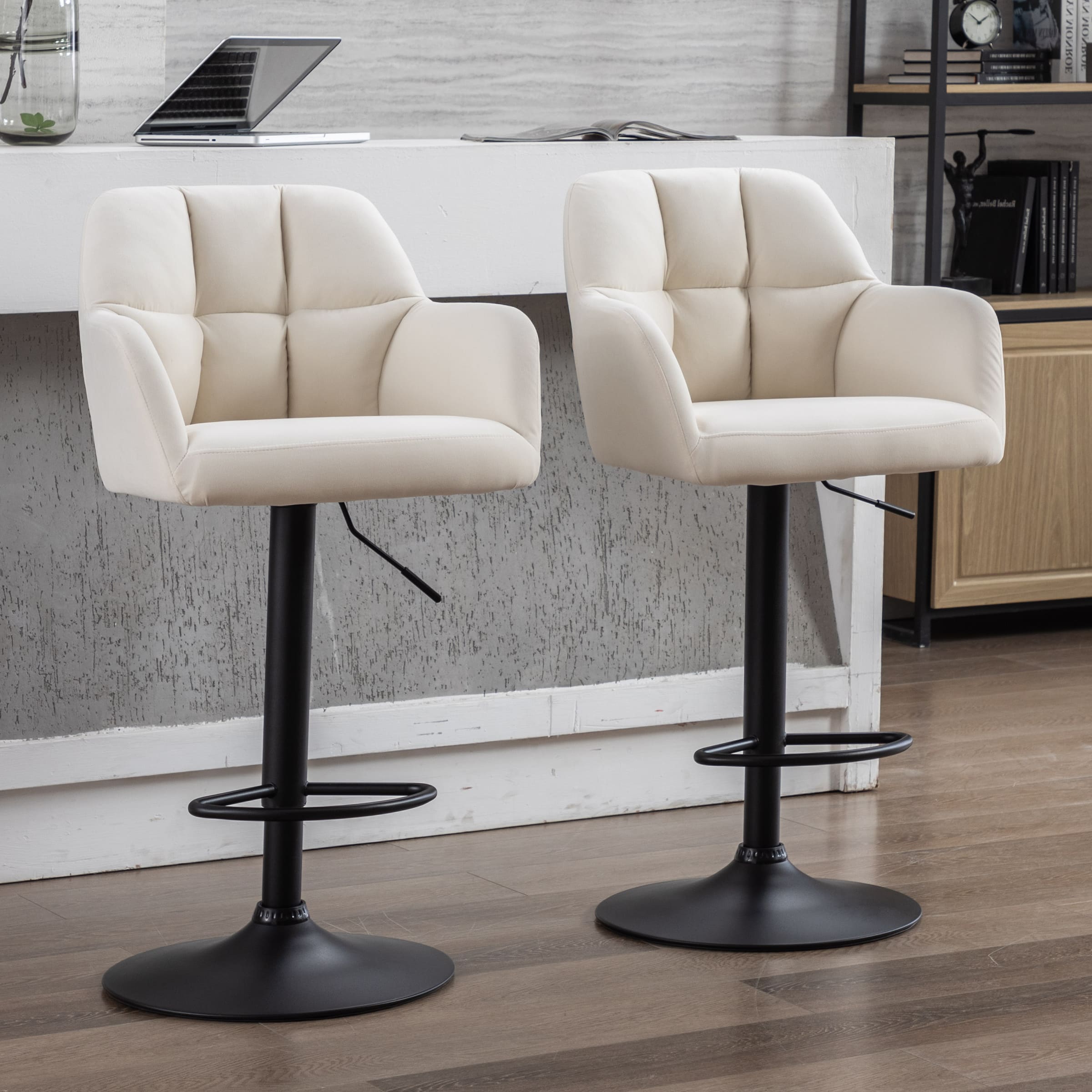 VESCASA Modern Bar Stools with Back Set of 2 - 5117BS