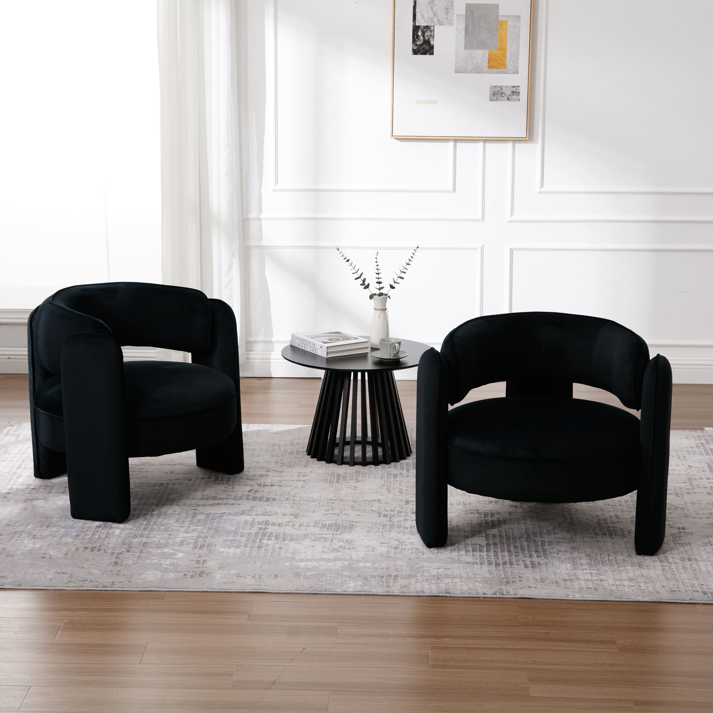 VESCASA Modern Barrel Accent Chair 1 PCS - 6414AC