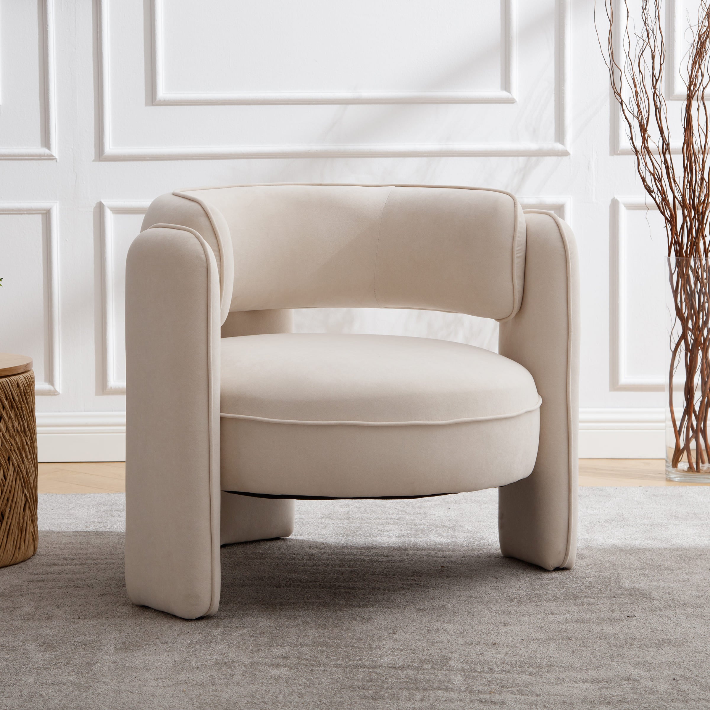 VESCASA Modern Barrel Accent Chair 1 PCS - 6414AC