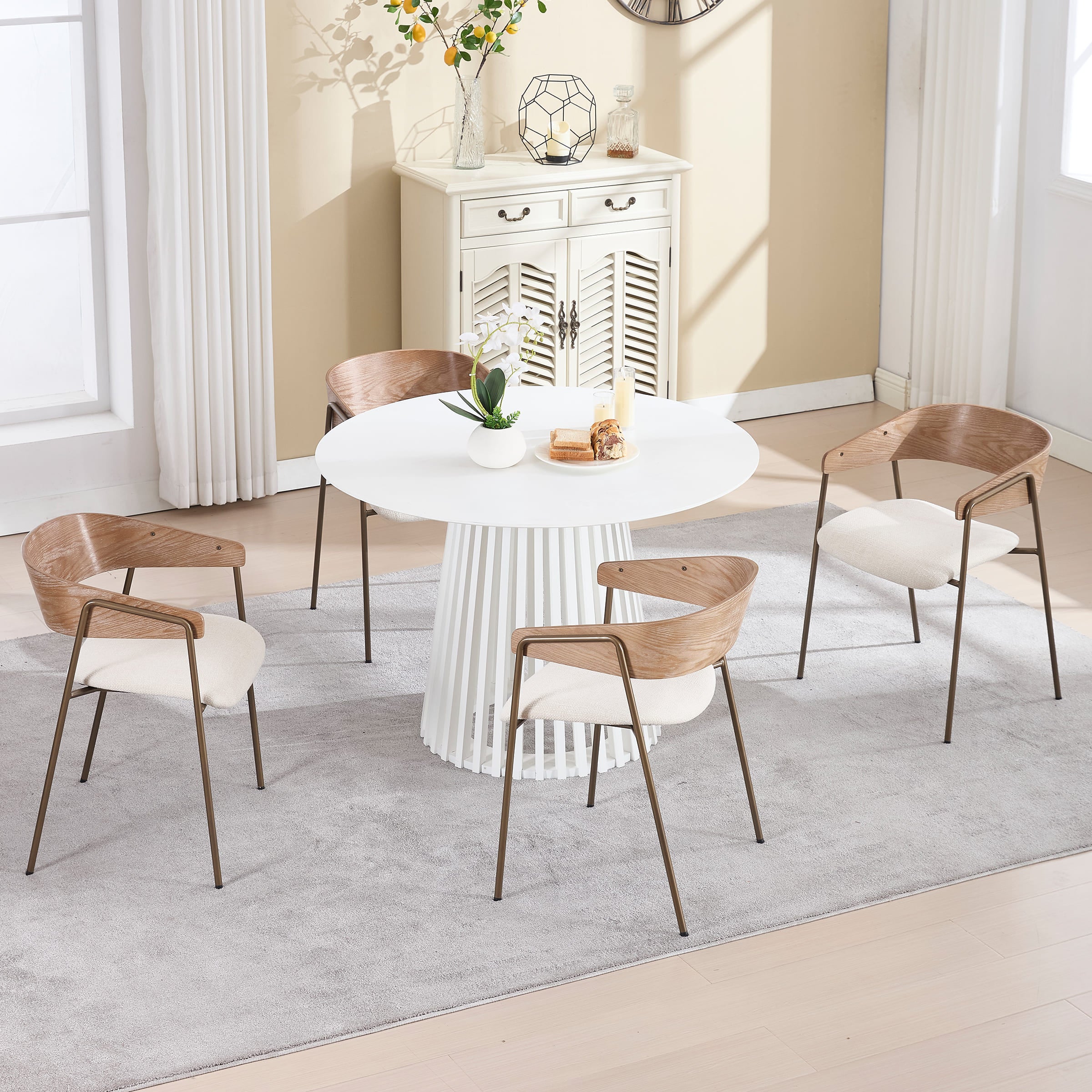 VESCASA Modern Dining Chairs Set of 2 with Metal Legs - 6127DC