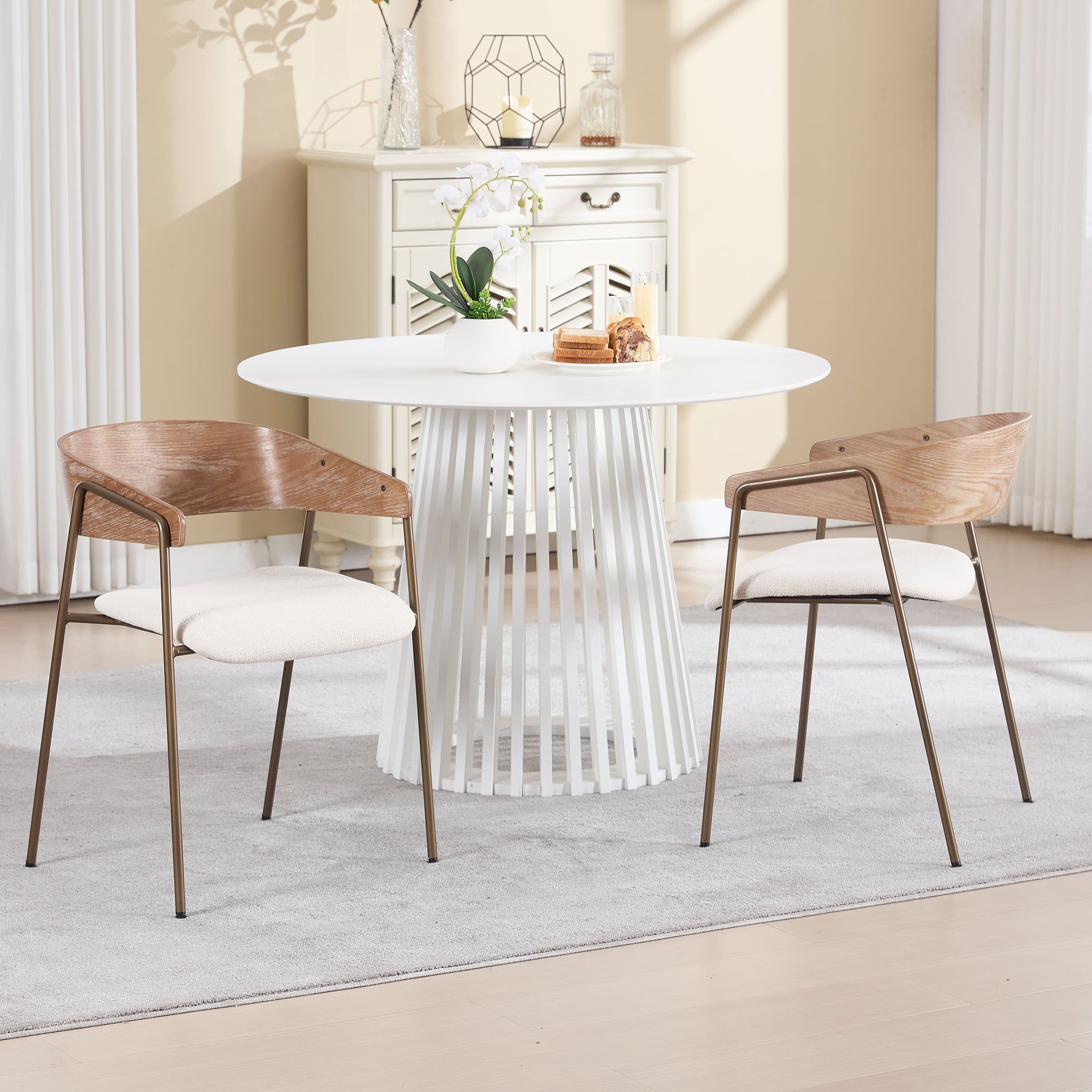 VESCASA Modern Dining Chairs Set of 2 with Metal Legs - 6127DC