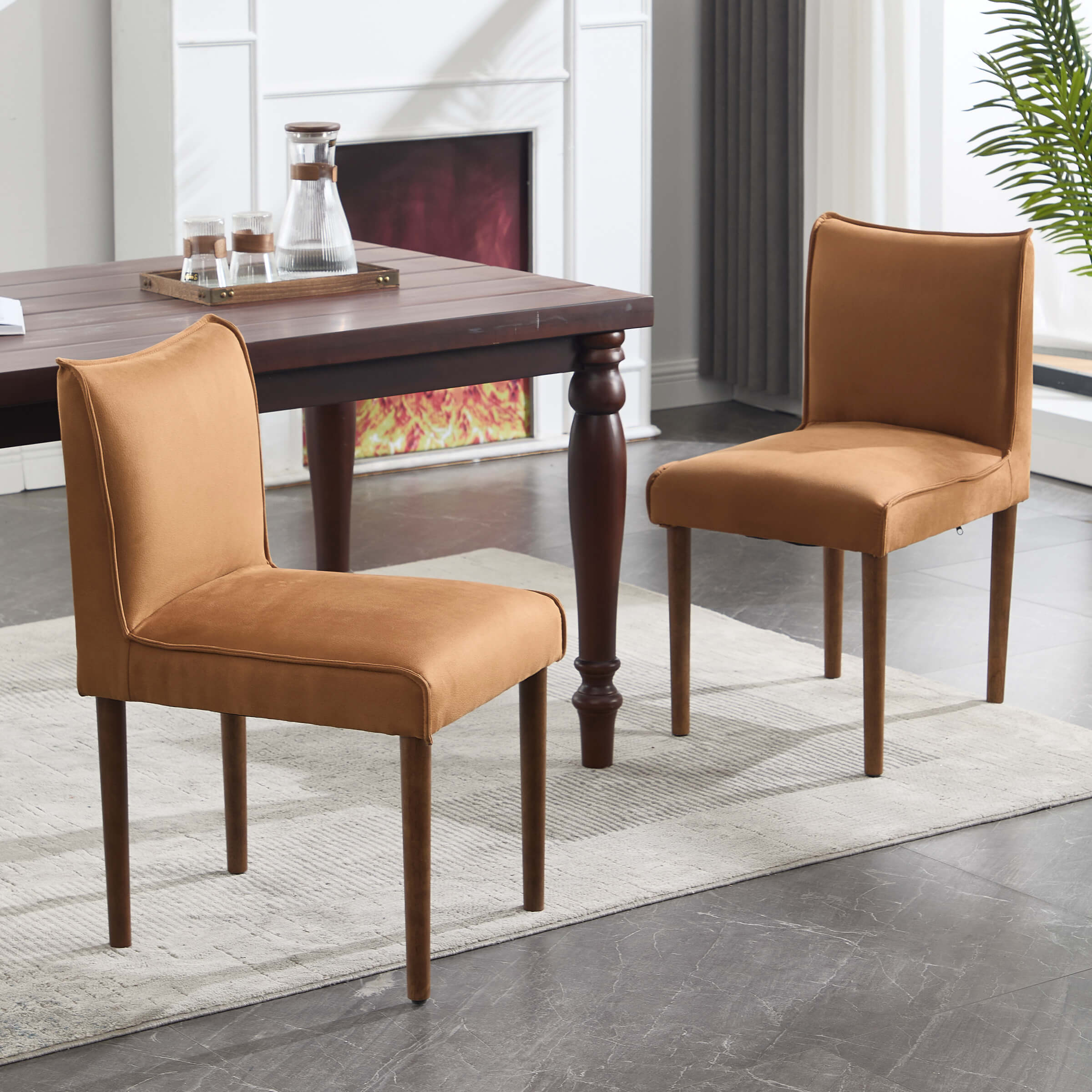 VESCASA Modern Dining Chairs with Wooden Legs Set of 2 - 6322DC