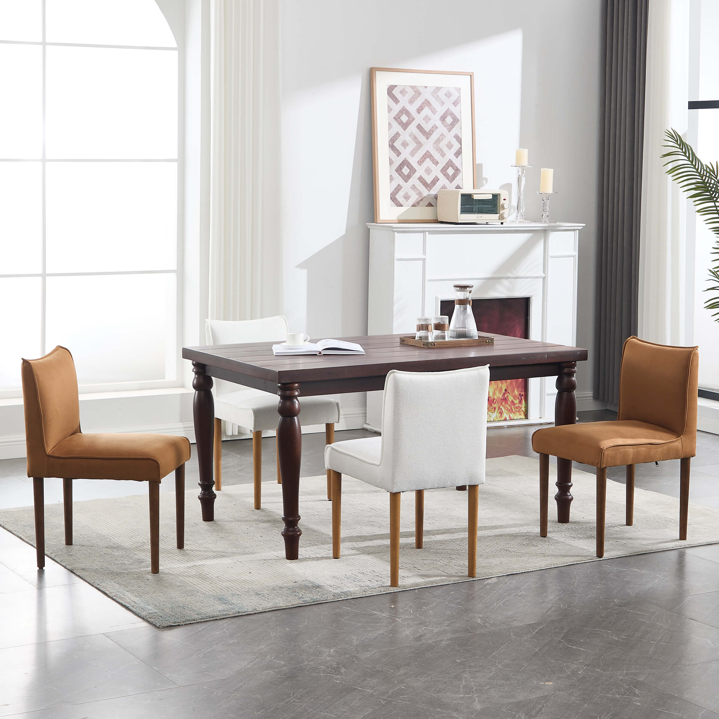 VESCASA Modern Dining Chairs with Wooden Legs Set of 2 - 6322DC
