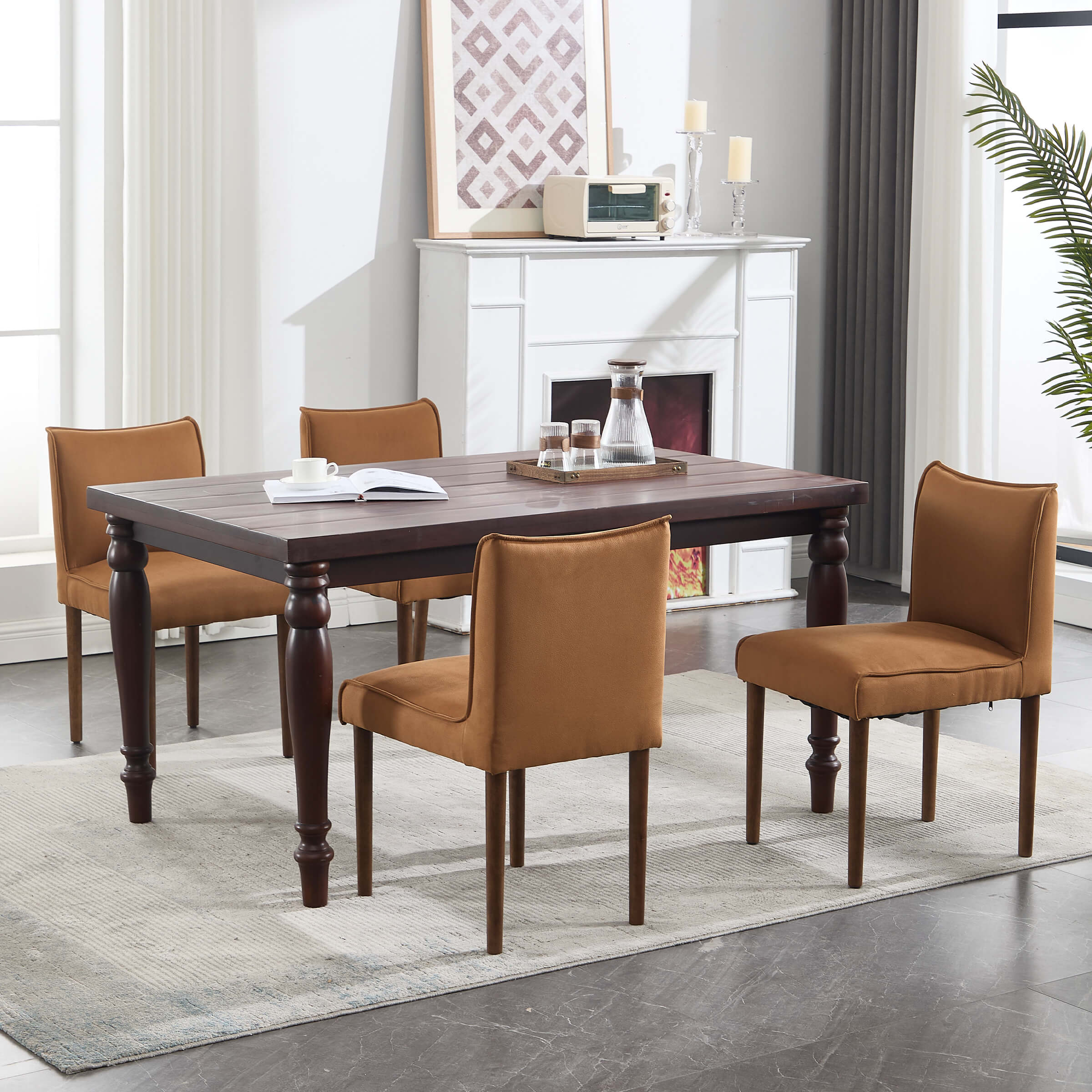 VESCASA Modern Dining Chairs with Wooden Legs Set of 2 - 6322DC