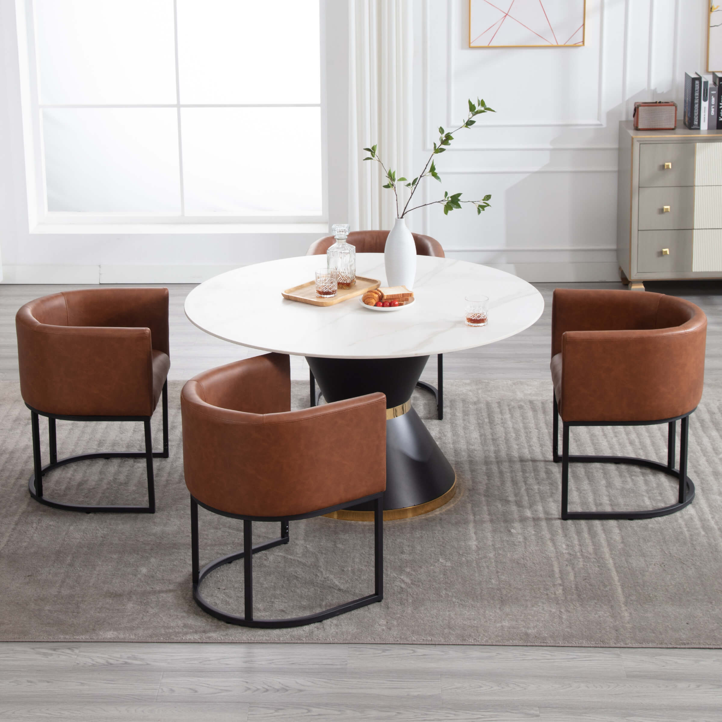 VESCASA Barrel Back Upholstered Dining Chair 1PCS - 1869DC