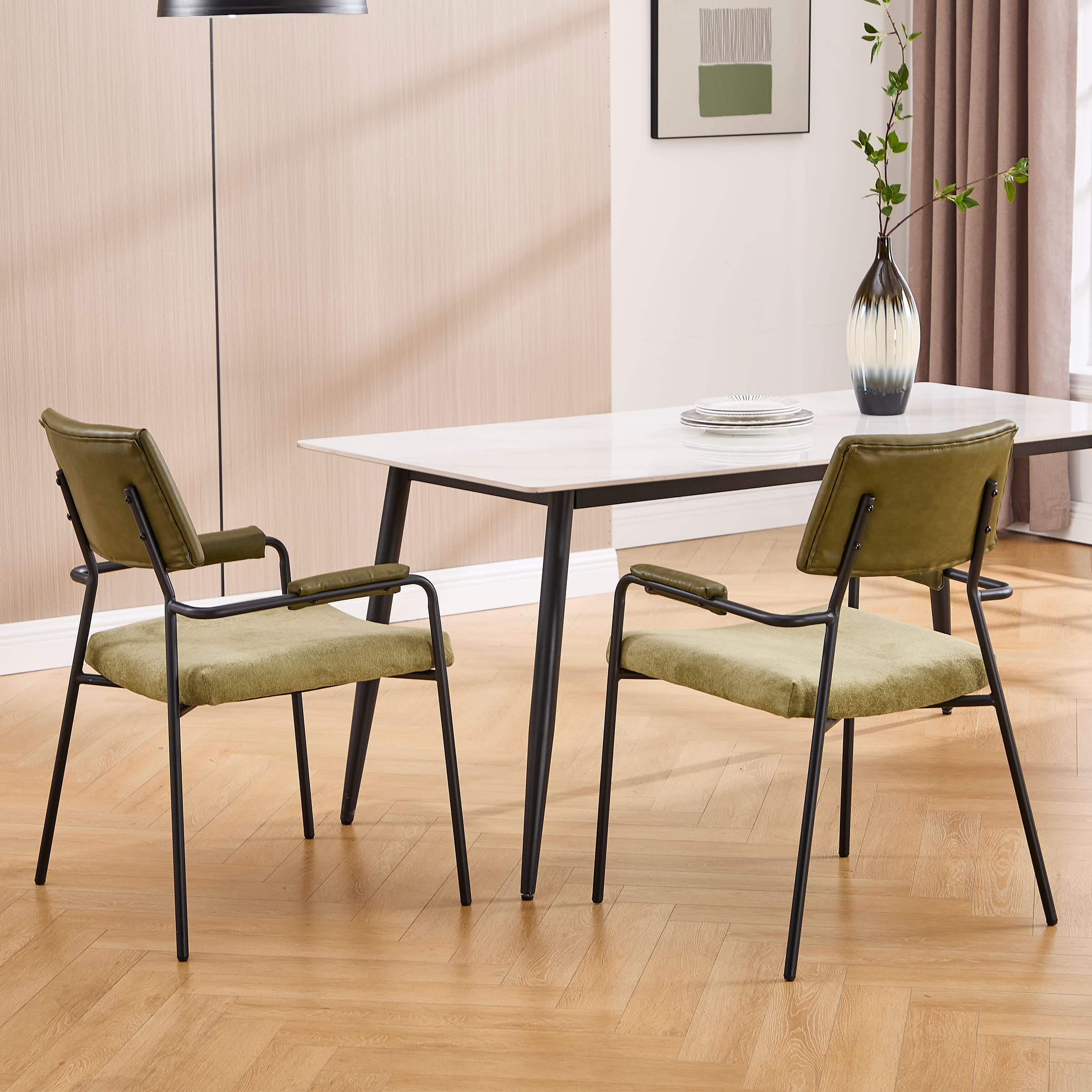 VESCASA Modern Open Back Dining Chairs Set of 2 - 1011DC