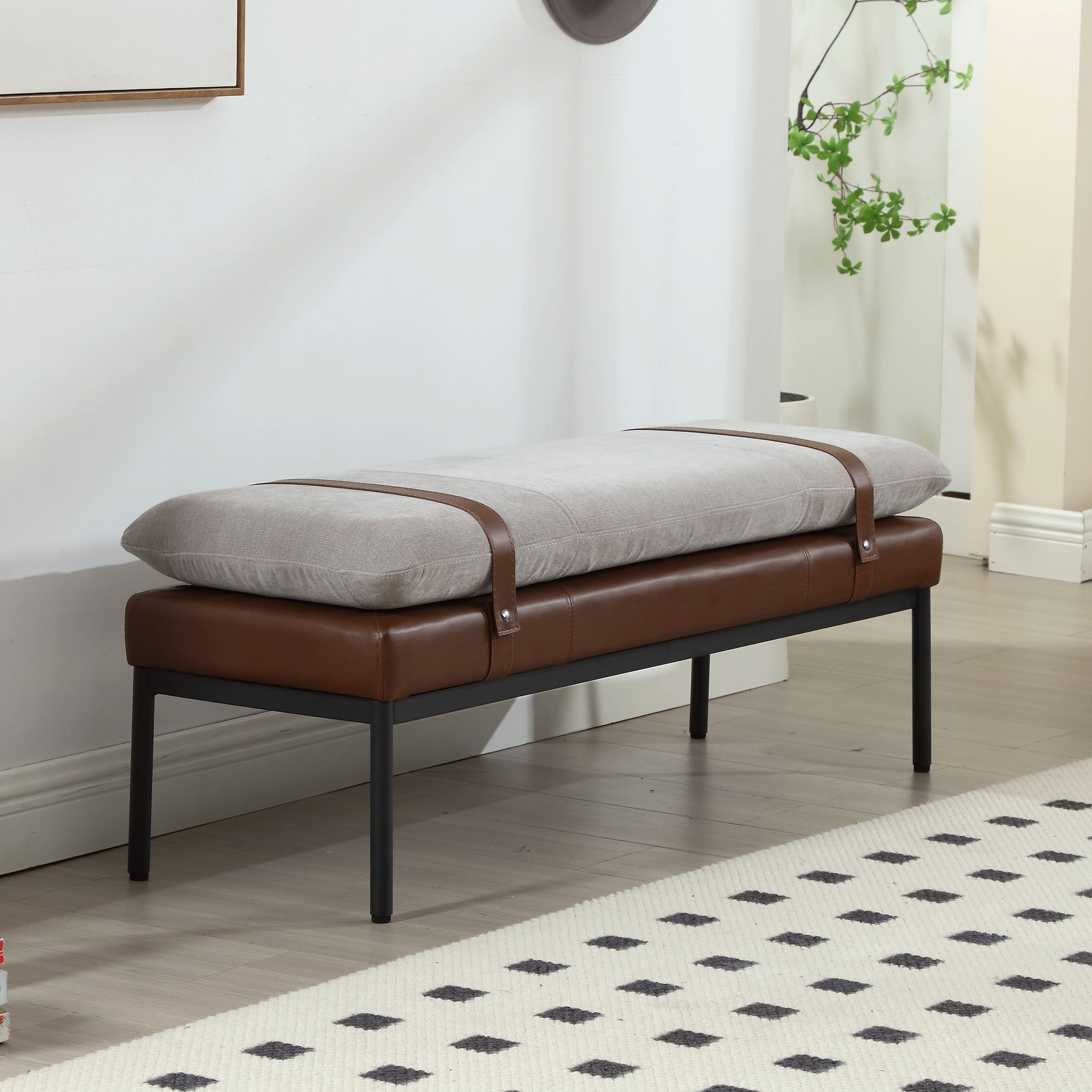 VESCASA Modern Rectangle Entryway Bench - 1200BH