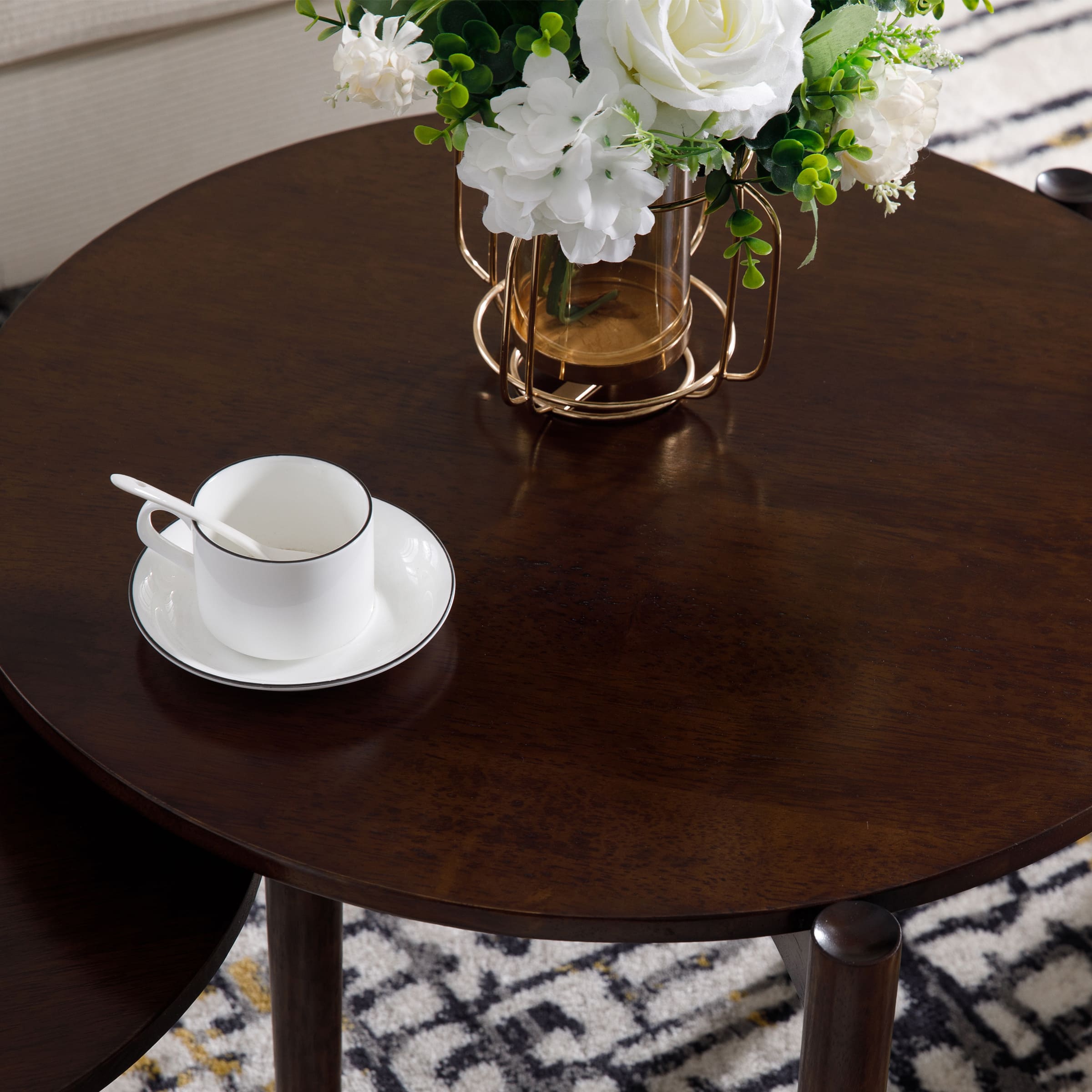 VESCASA Modern Side Round Nesting Coffee Table - XX10CT